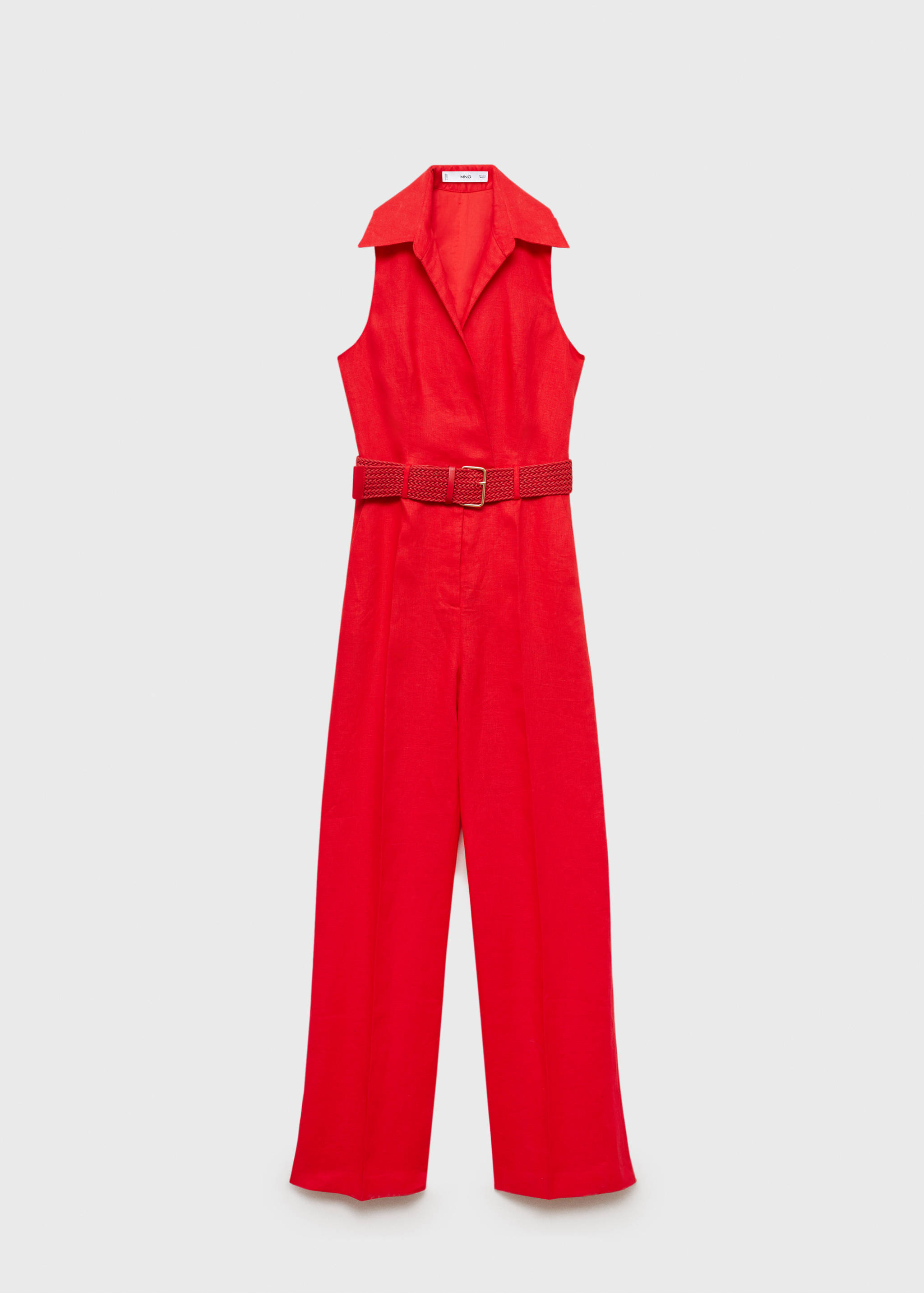 Linen shirt jumpsuit with belt - Article without model