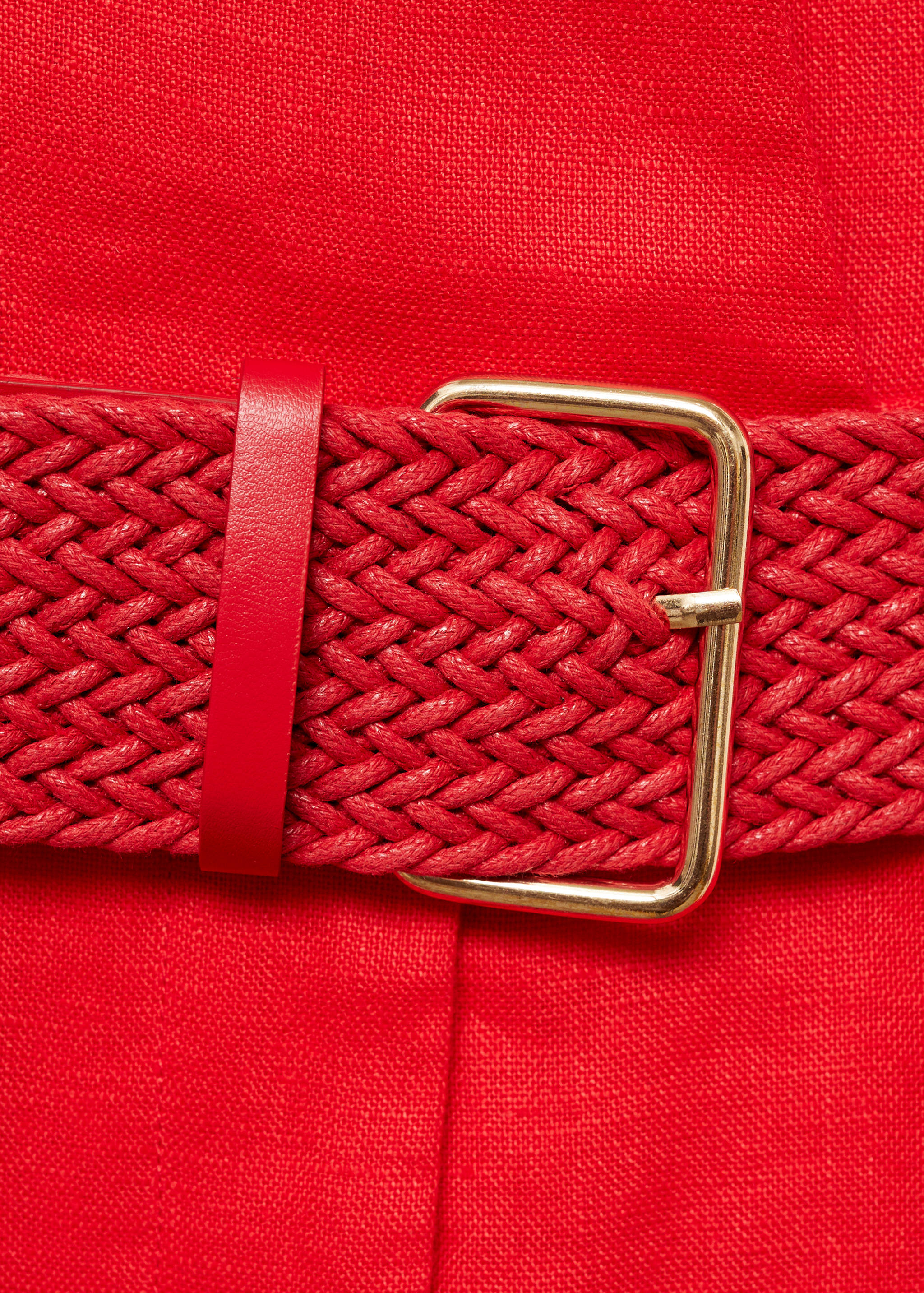 Linen shirt jumpsuit with belt - Details of the article 0