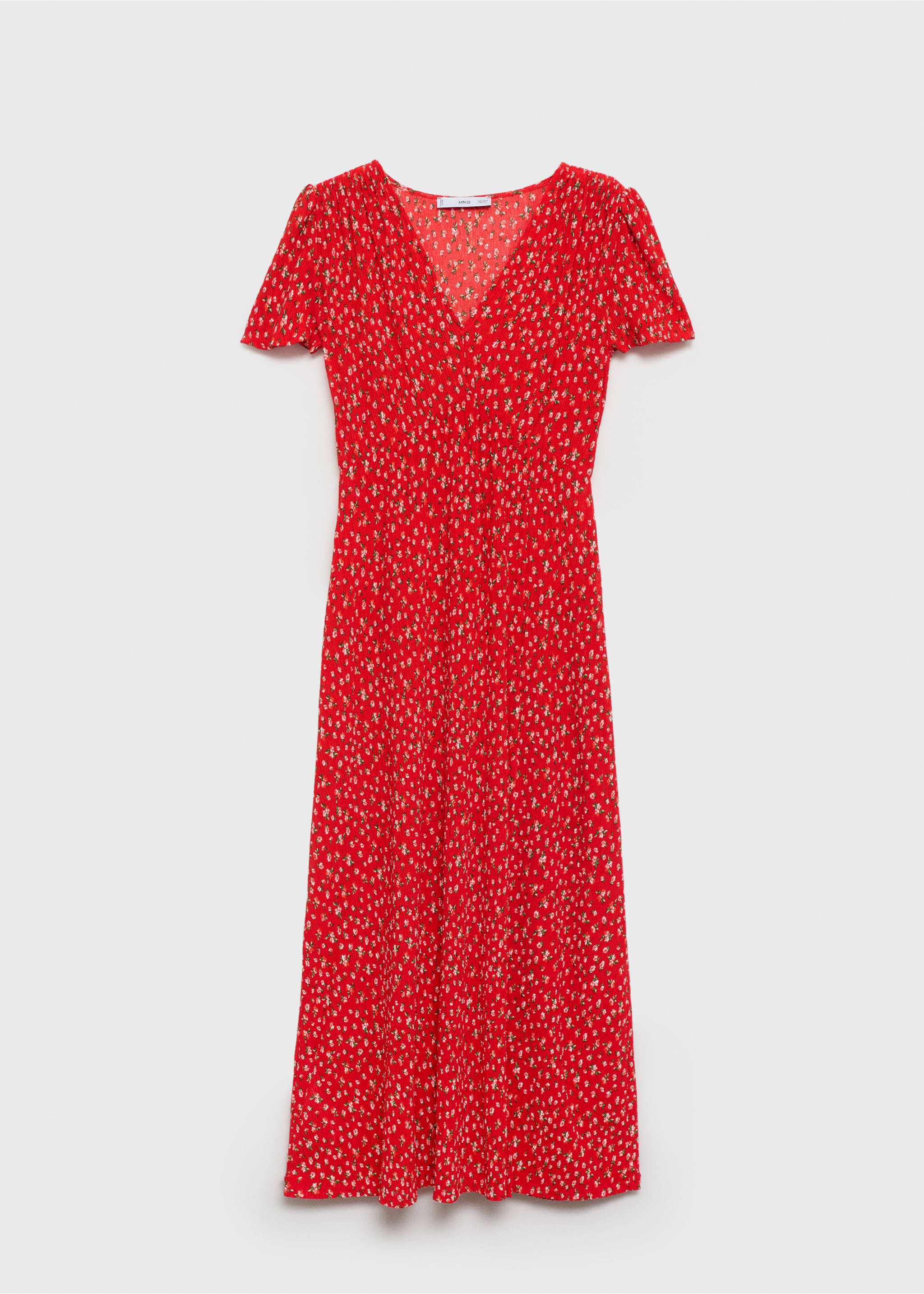 Printed midi-dress - Article without model, Red. Ref: 87087165-00.