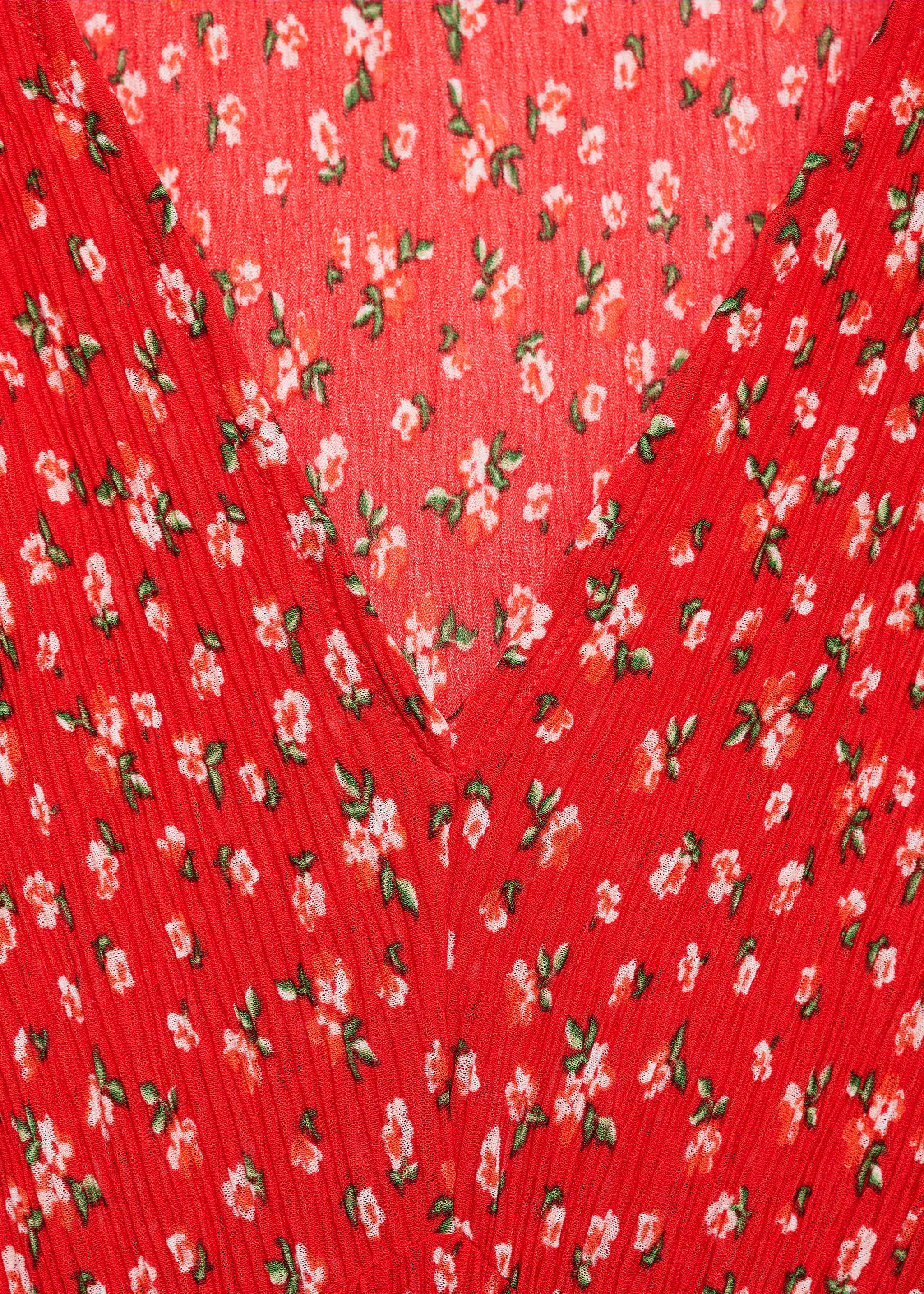 Printed midi-dress - Details of the article 8, Red. Ref: 87087165-00.
