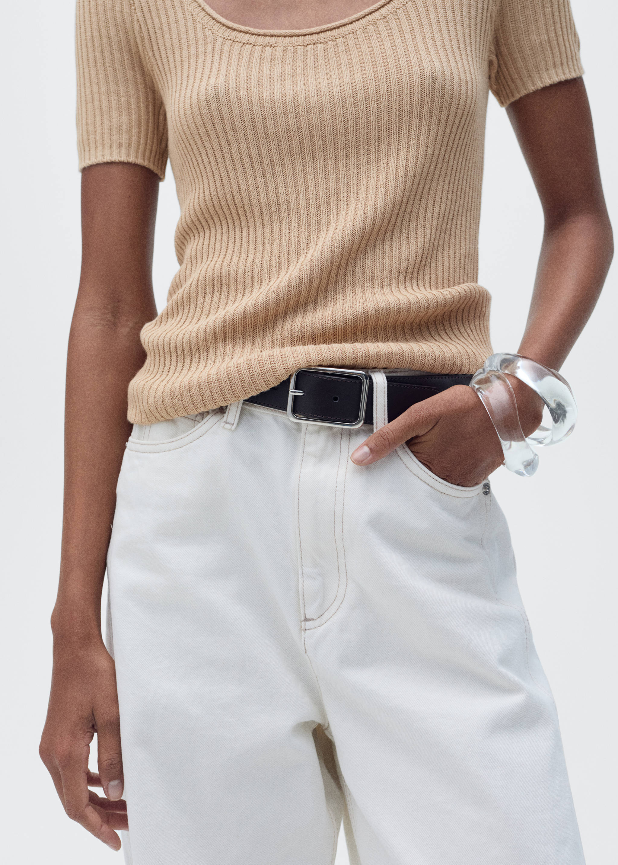 Linen-blend knitted sweater - Details of the article 6
