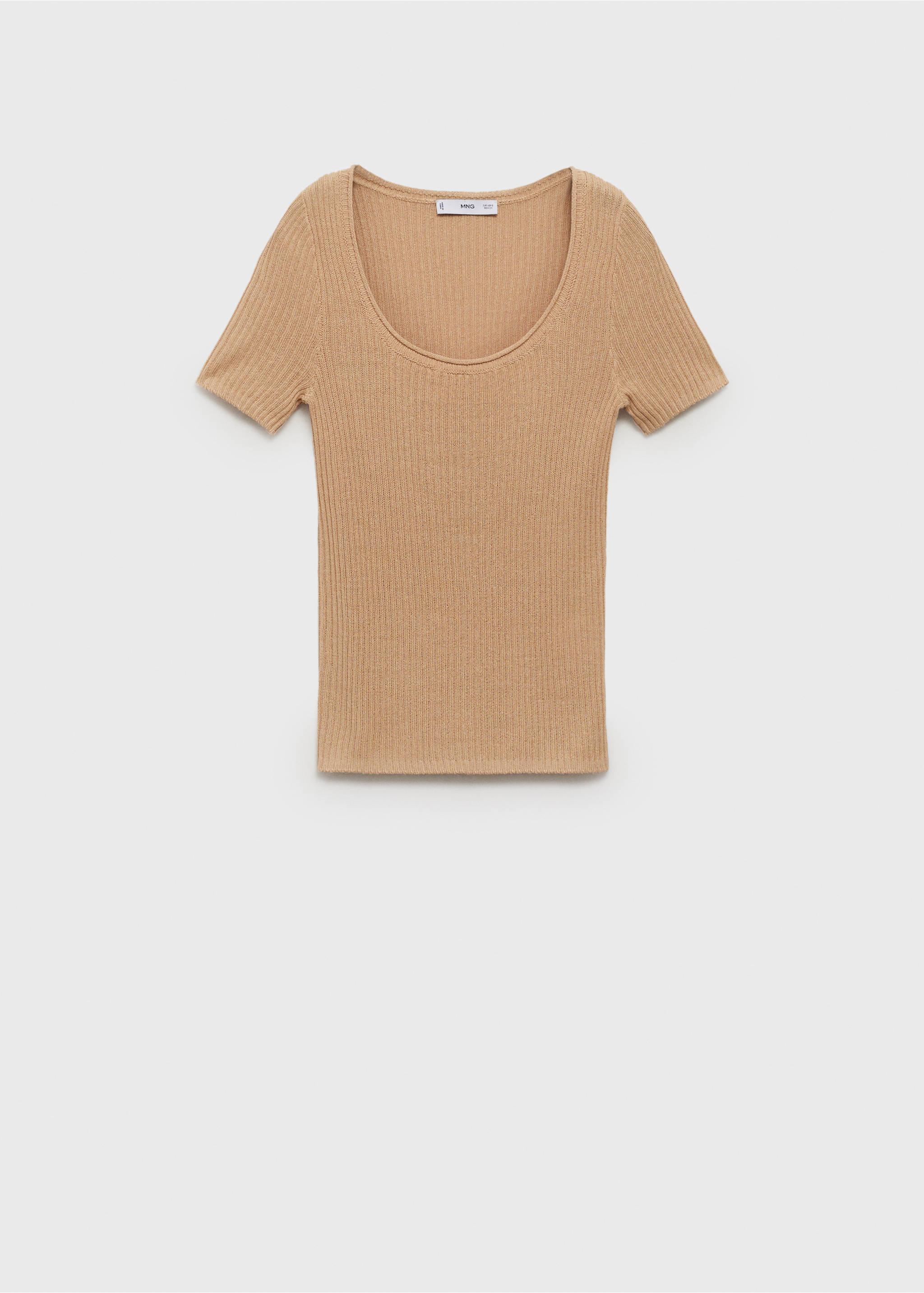 Strickpullover aus Leinengemisch - Artikel ohne Model, Mittelbraun. Ref: 87087167-00.