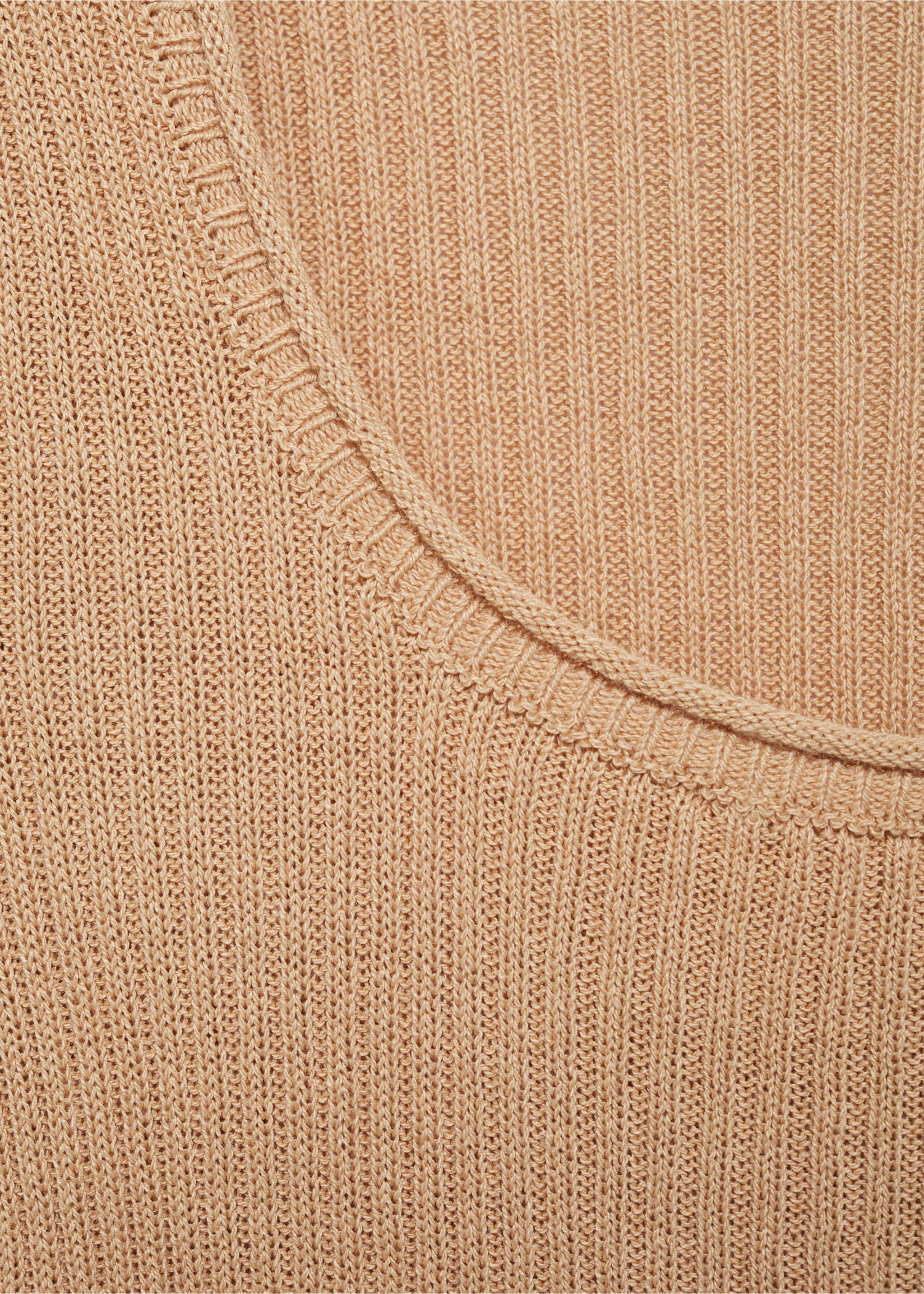 Strickpullover aus Leinengemisch - Detail des Artikels 8, Mittelbraun. Ref: 87087167-00.