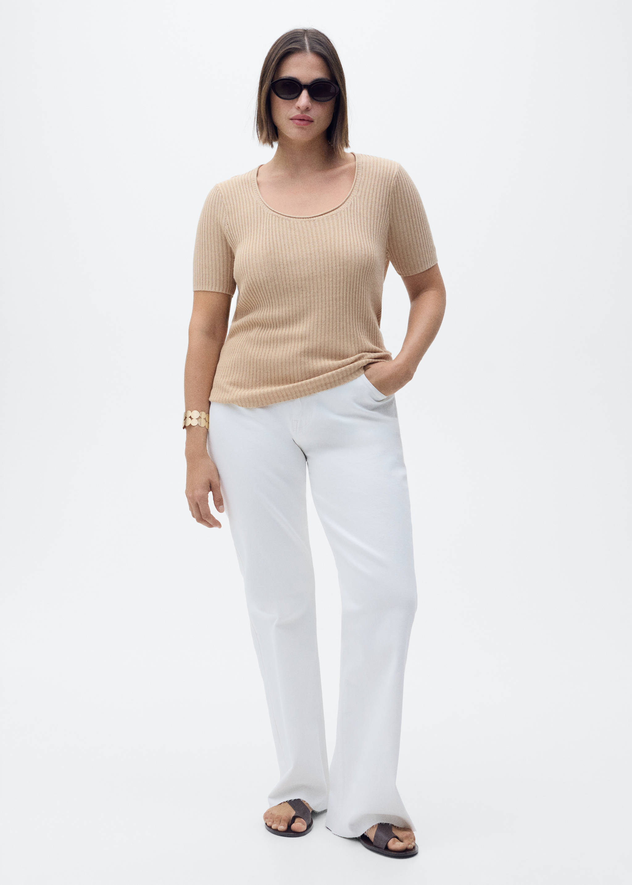 Linen-blend knitted sweater - Details of the article 3