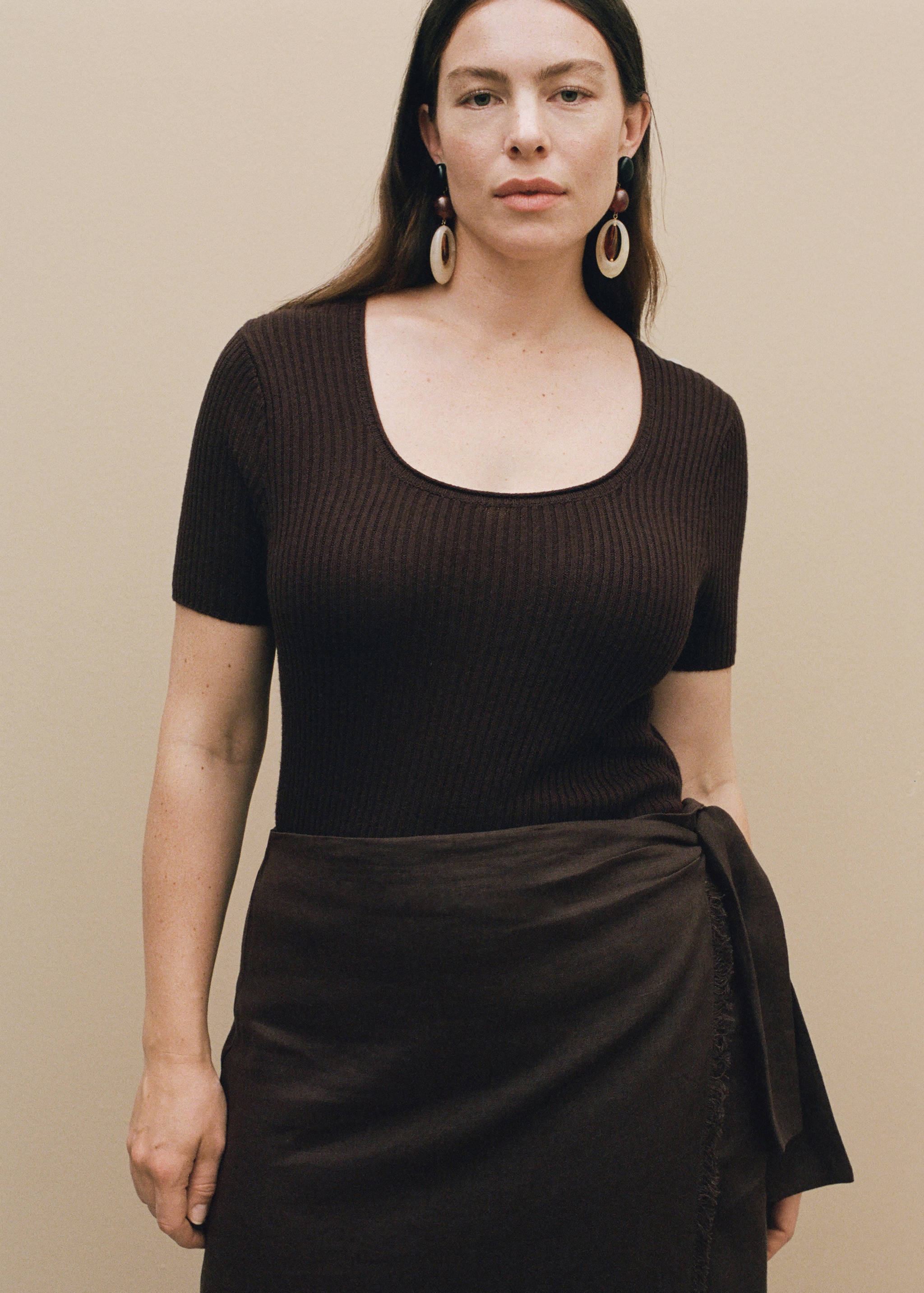 Linen-blend knitted sweater - Details of the article 7