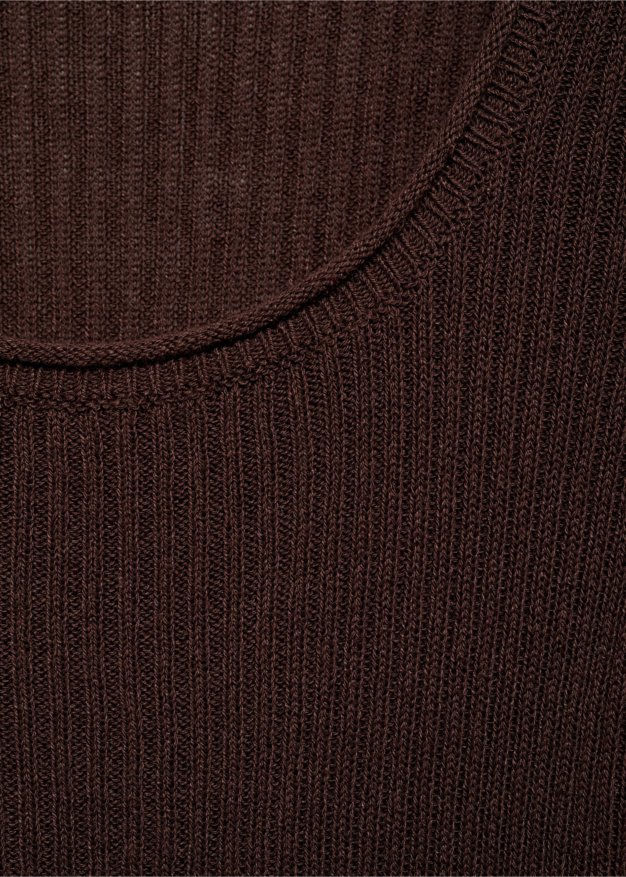 Strickpullover aus Leinengemisch - Detail des Artikels 8, Schokolade. Ref: 87087167-00.