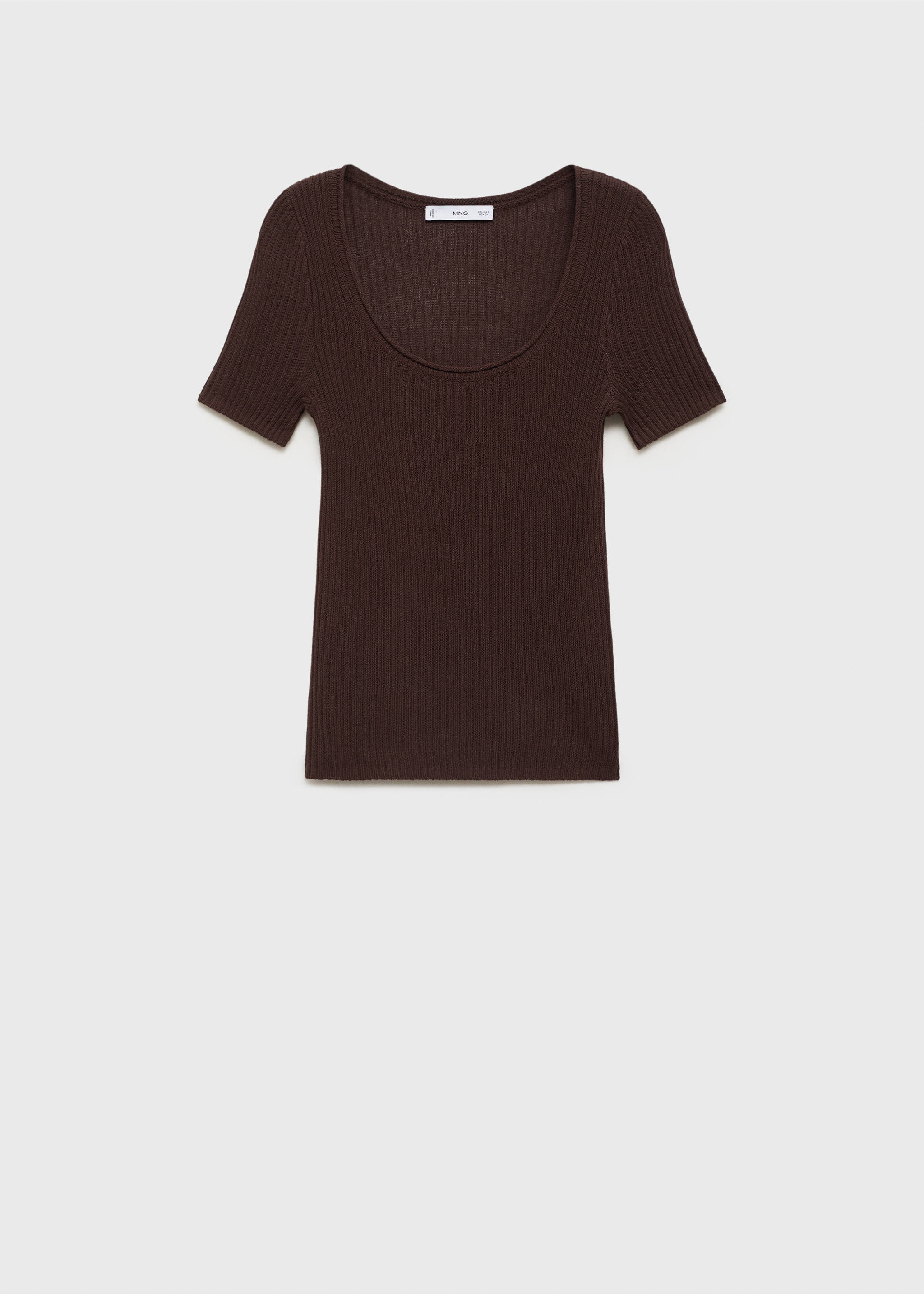 Linen-blend knitted sweater - Article without model, Chocolate. Ref: 87087167-00.