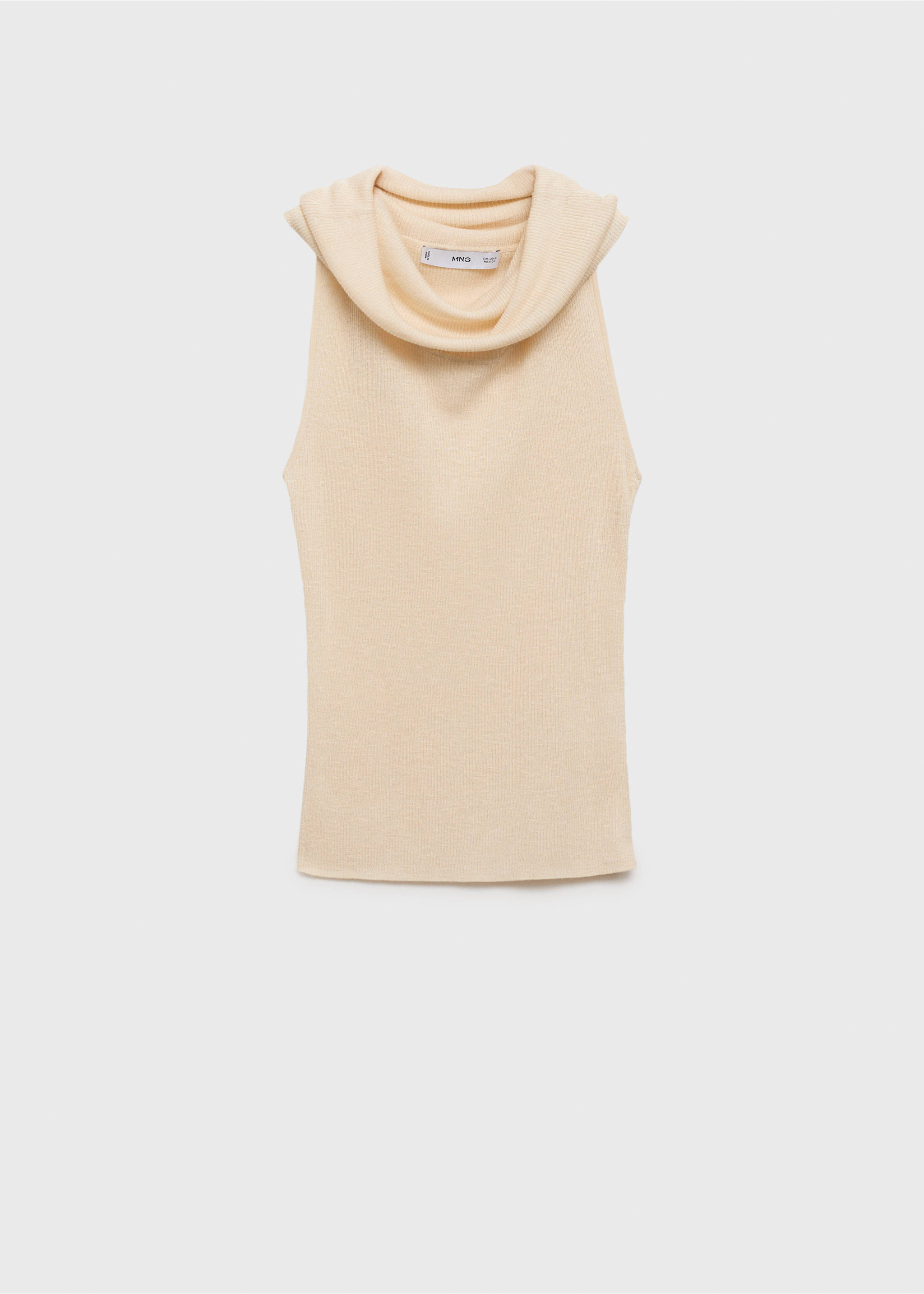 Stickad topp med draperad halsringning - Artikel utan modell, Ljus/Pastellgrå. Ref: 87087171-00.