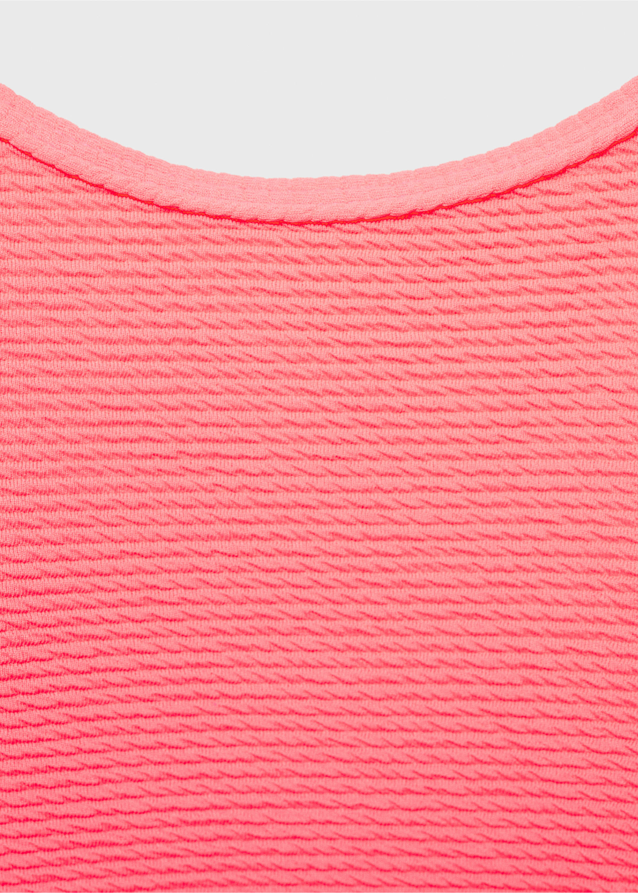 Texturierter Badeanzug - Detail des Artikels 0, Korallrot. Ref: 87087174-00.