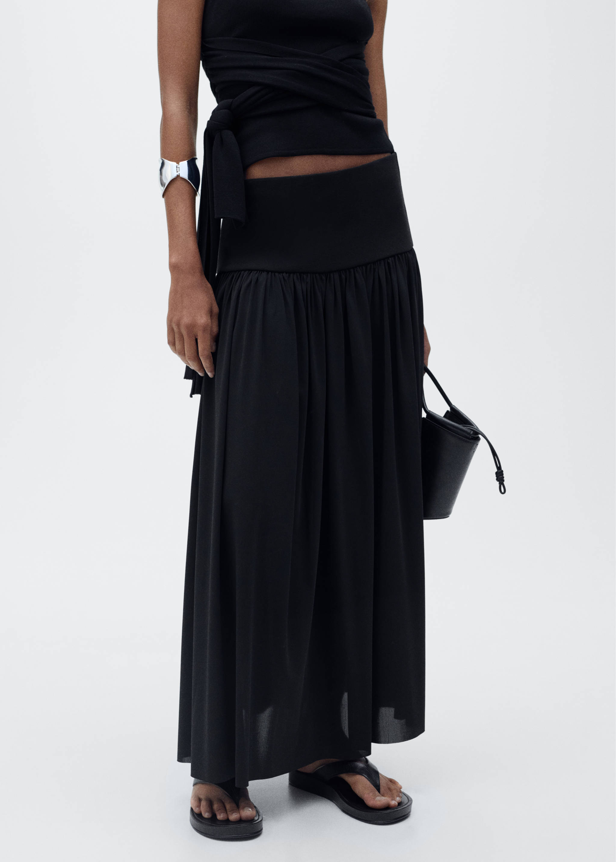 Long gathered skirt - Medium plane