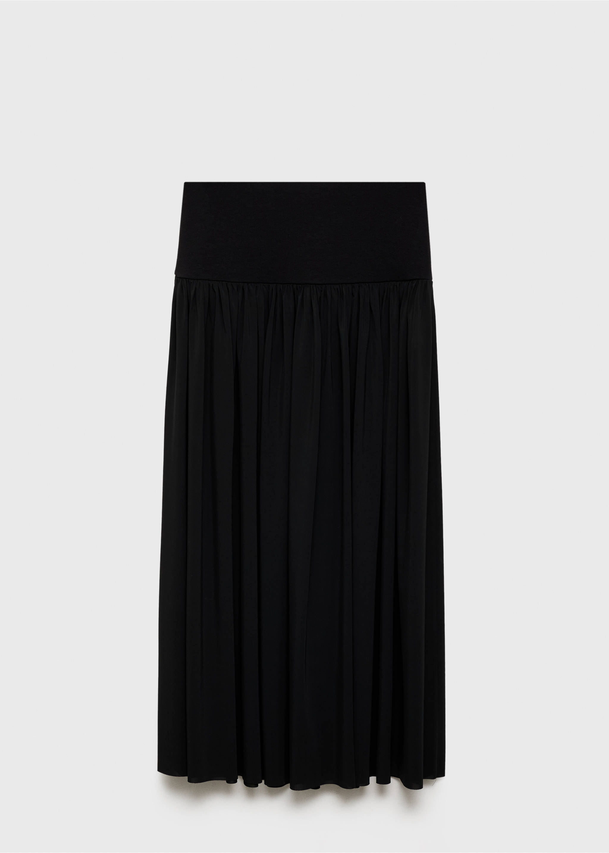 Long gathered skirt - Article without model, Black. Ref: 87087179-00.
