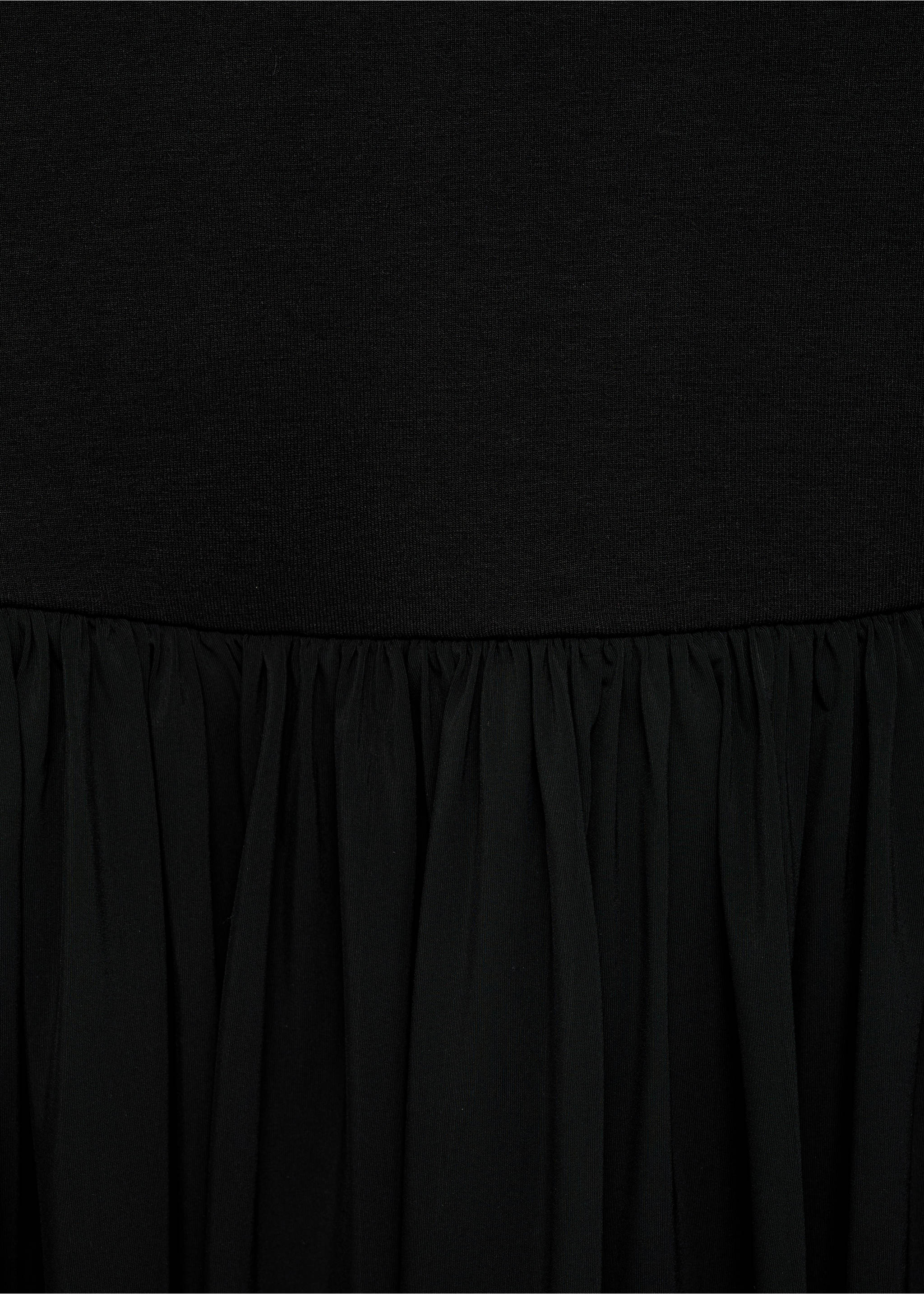 Long gathered skirt - Details of the article 8, Black. Ref: 87087179-00.