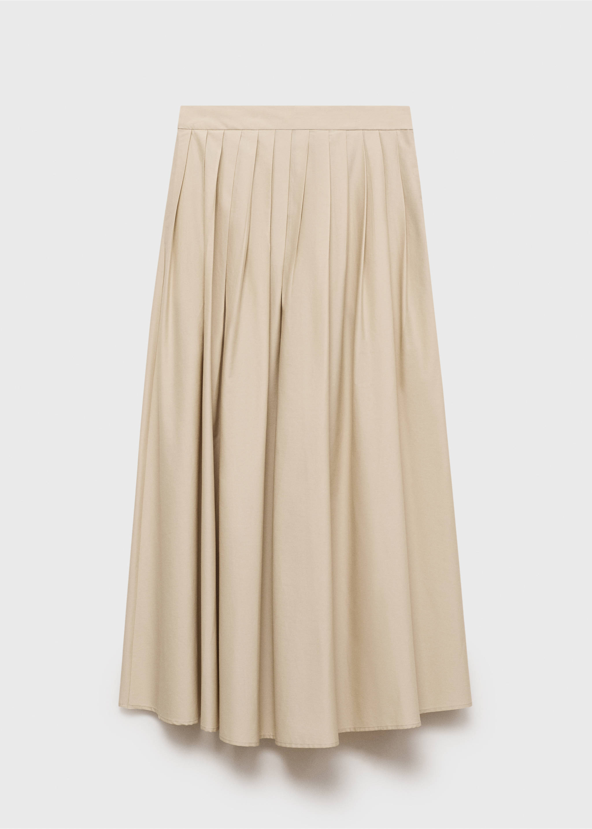 Flared skirt with pleated detail - Article without model, Ivory White. Ref: 87087182-00.
