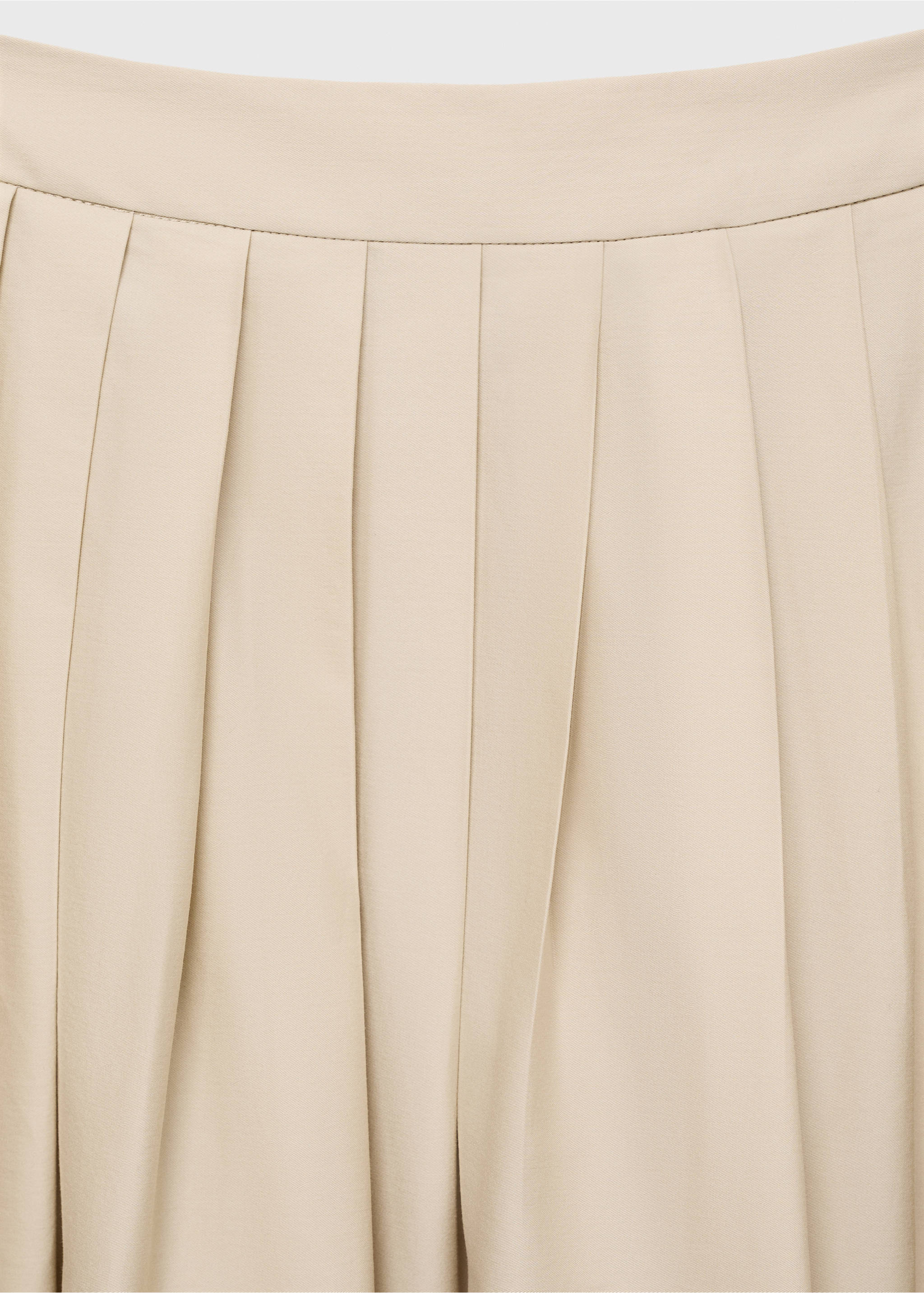 Flared skirt with pleated detail - Details of the article 8, Ivory White. Ref: 87087182-00.