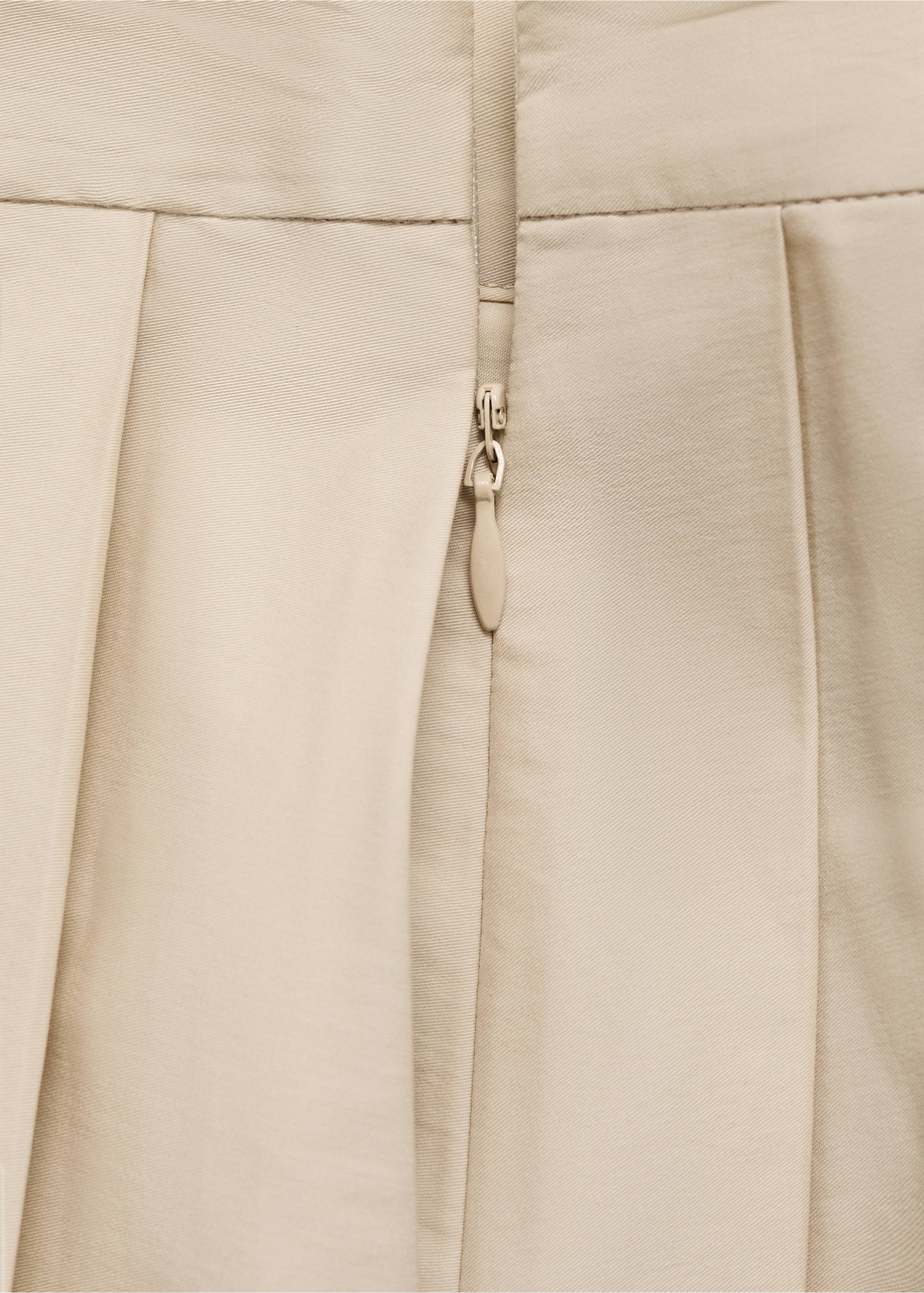 Flared skirt with pleated detail - Details of the article 0, Ivory White. Ref: 87087182-00.