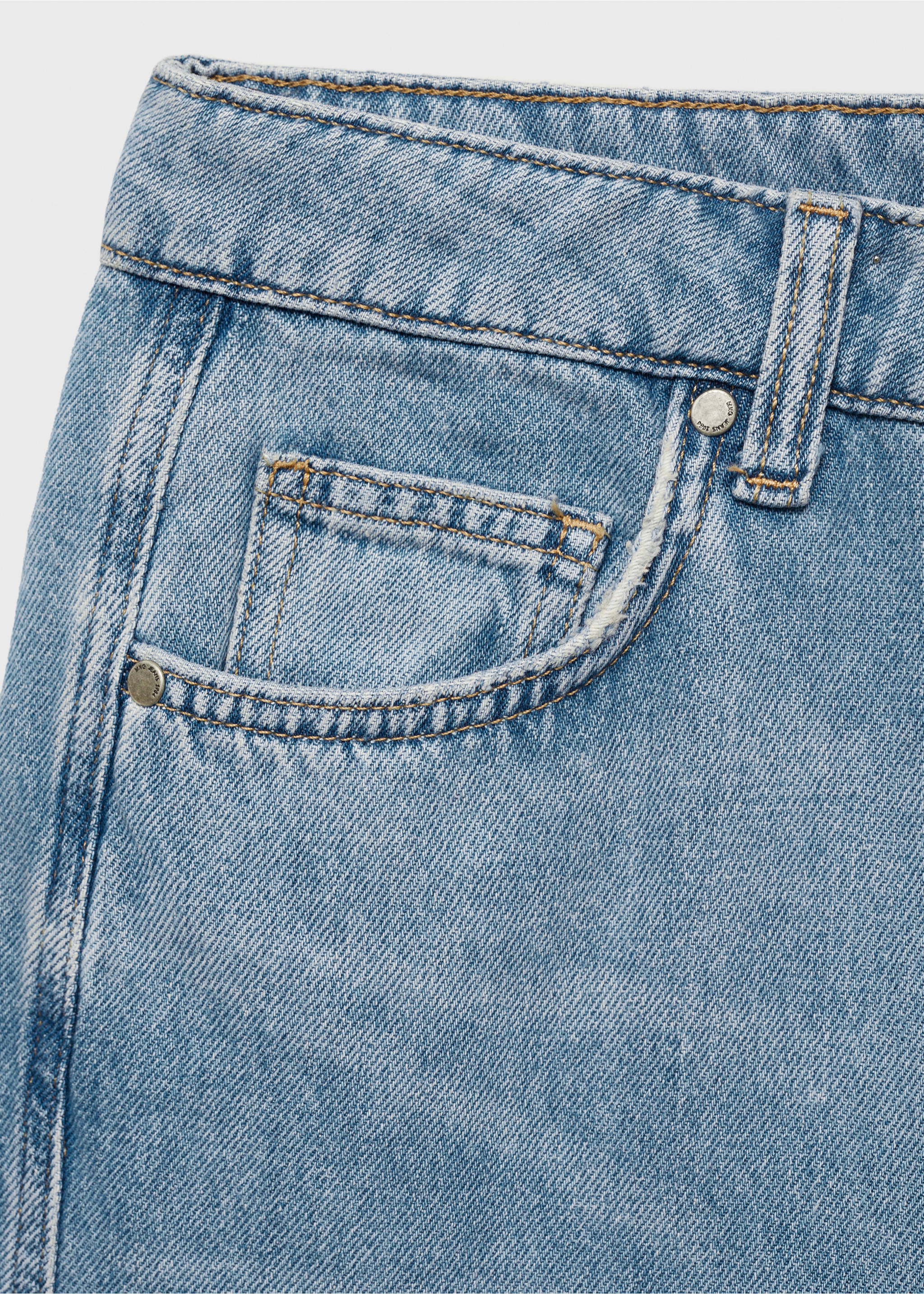 Wide leg mid-rise jeans - Details of the article 8, Medium Blue. Ref: 87087189-00.