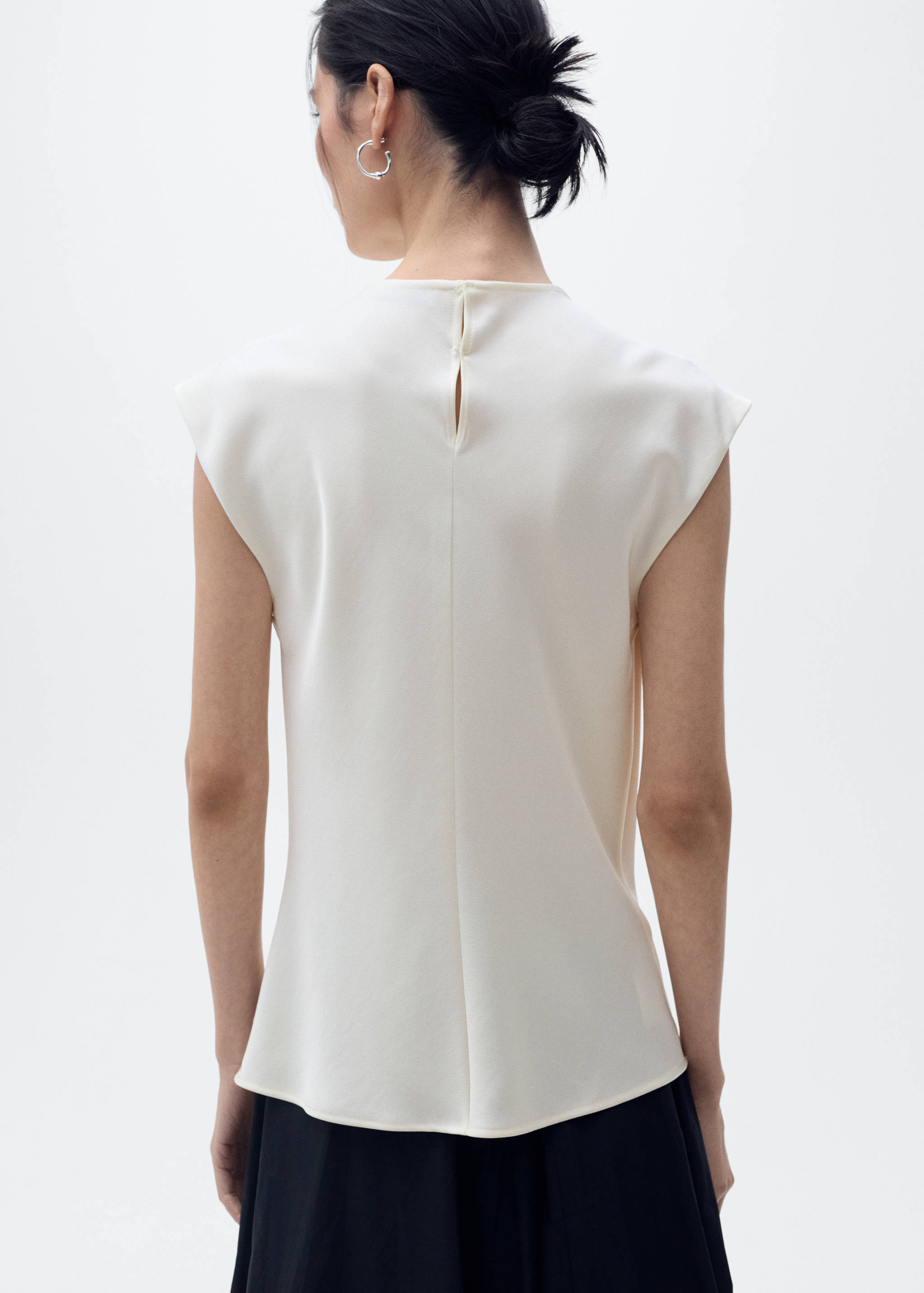 Satin blouse with draped neck - Reverse of the article