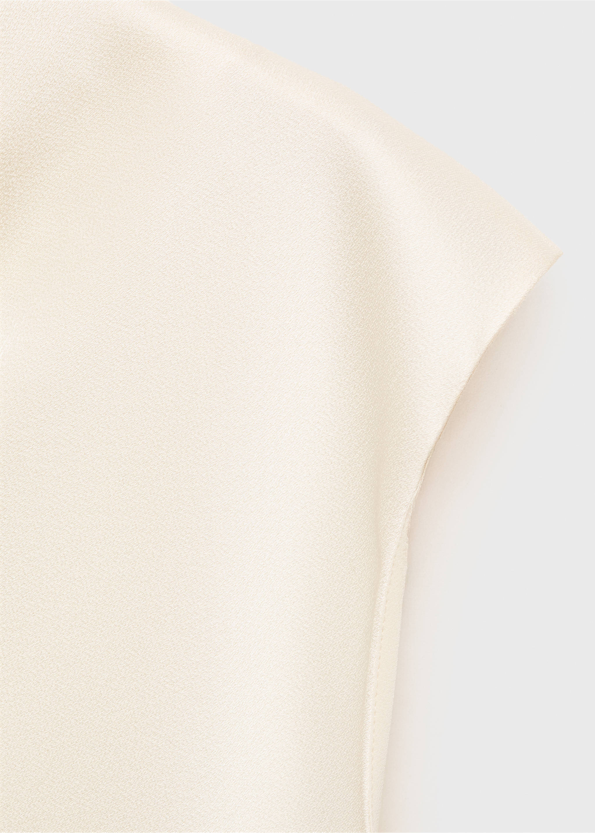 Satin blouse with draped neck - Details of the article 8, Off White. Ref: 87087191-00.