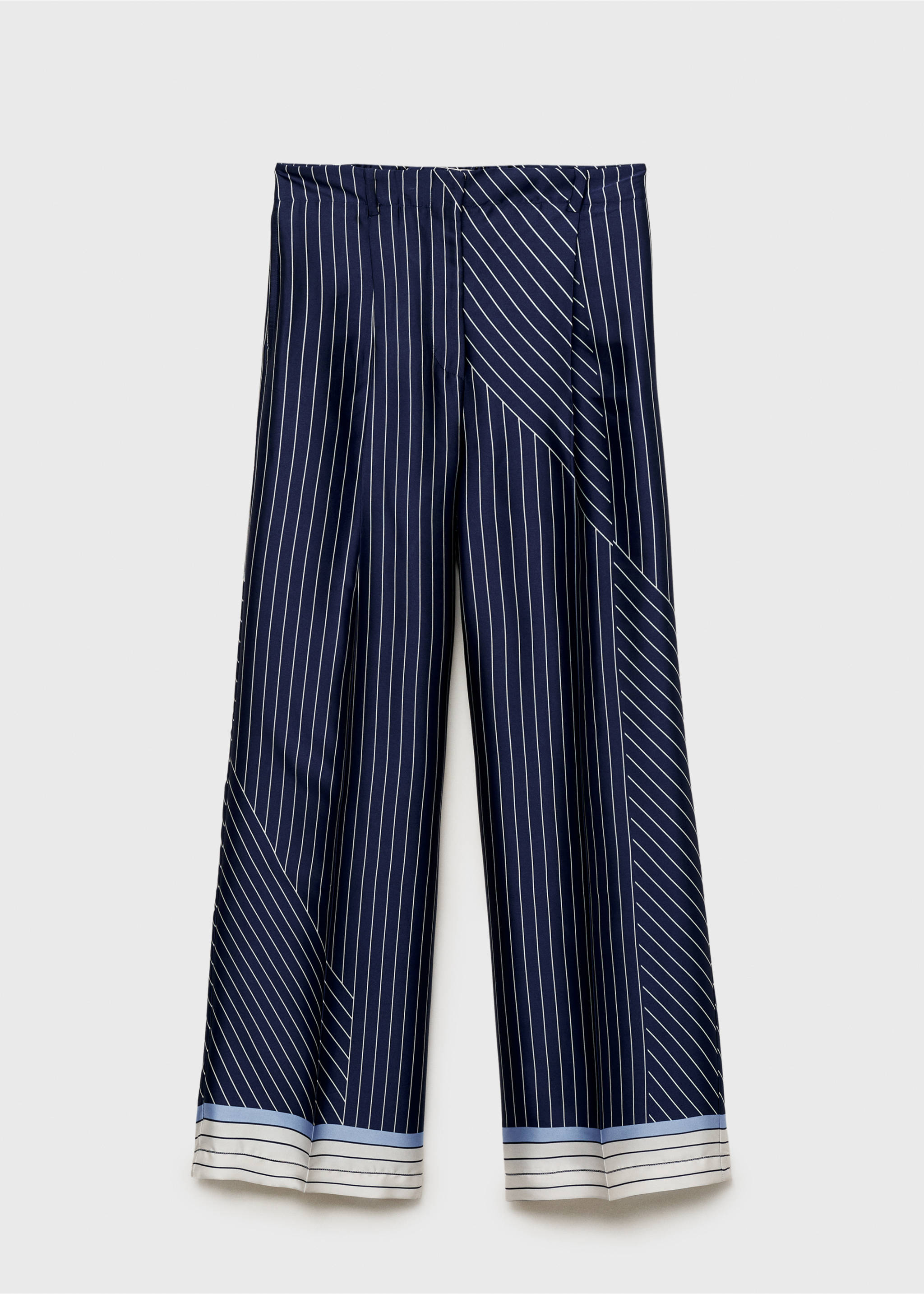Pantalon droit rayures combinées - Article sans modèle, Bleu. Ref: 87087193-00.