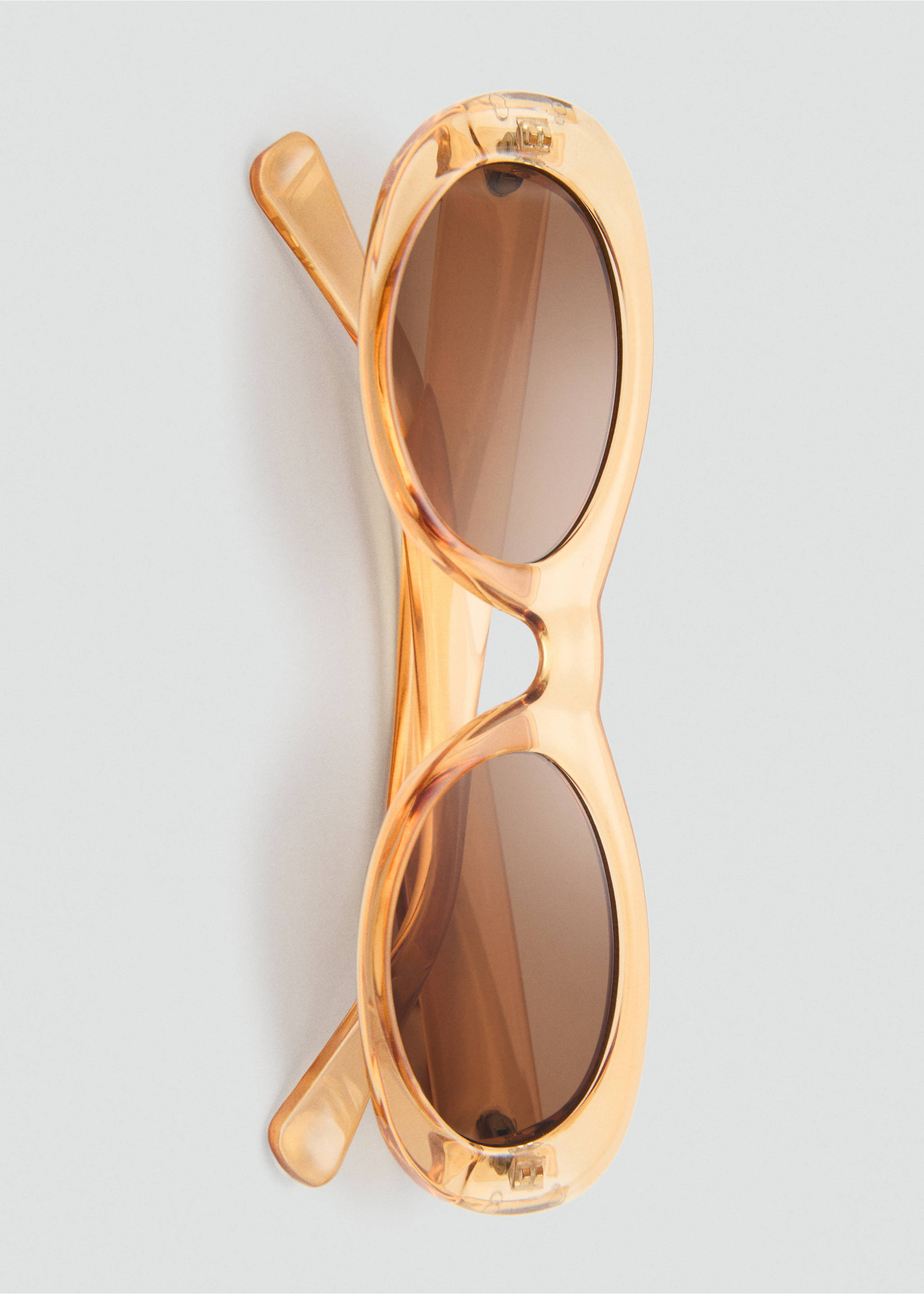 Oval-frame sunglasses - Details of the article 2, Pastel Yellow. Ref: 87087669-00.