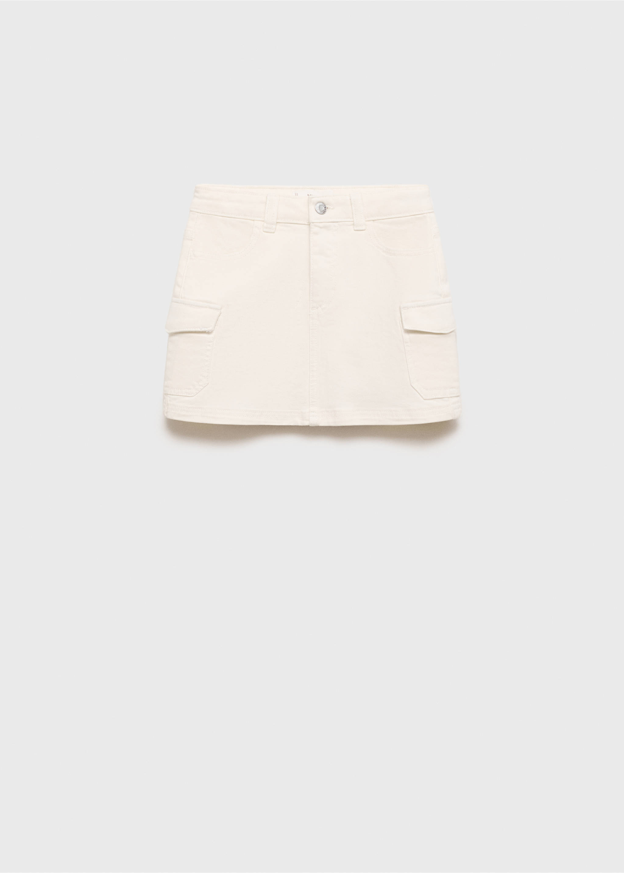 Denim cargo skirt - Article without model, Ecru. Ref: 87087670-00.