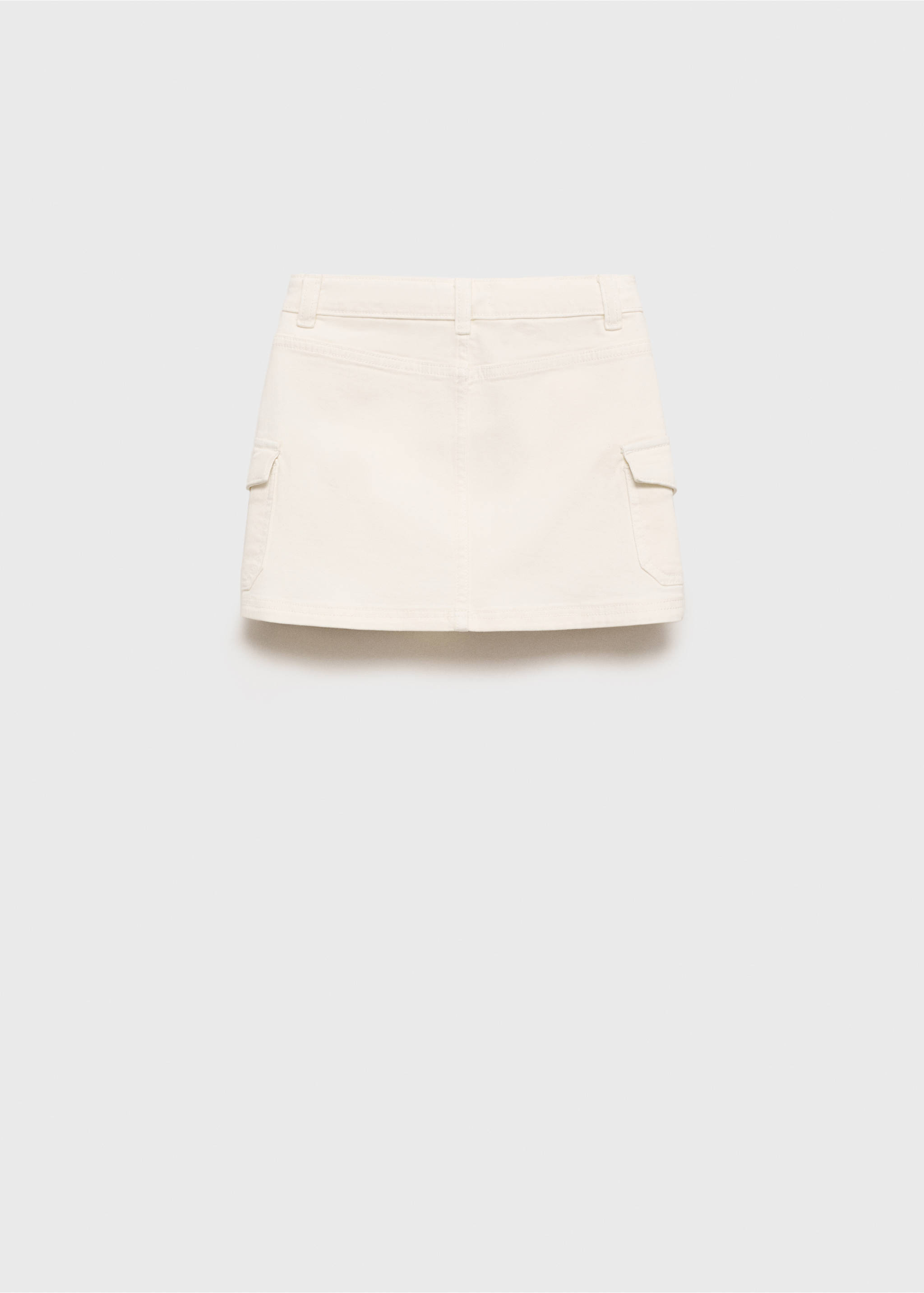 Denim cargo skirt - Reverse of the article, Ecru. Ref: 87087670-00.