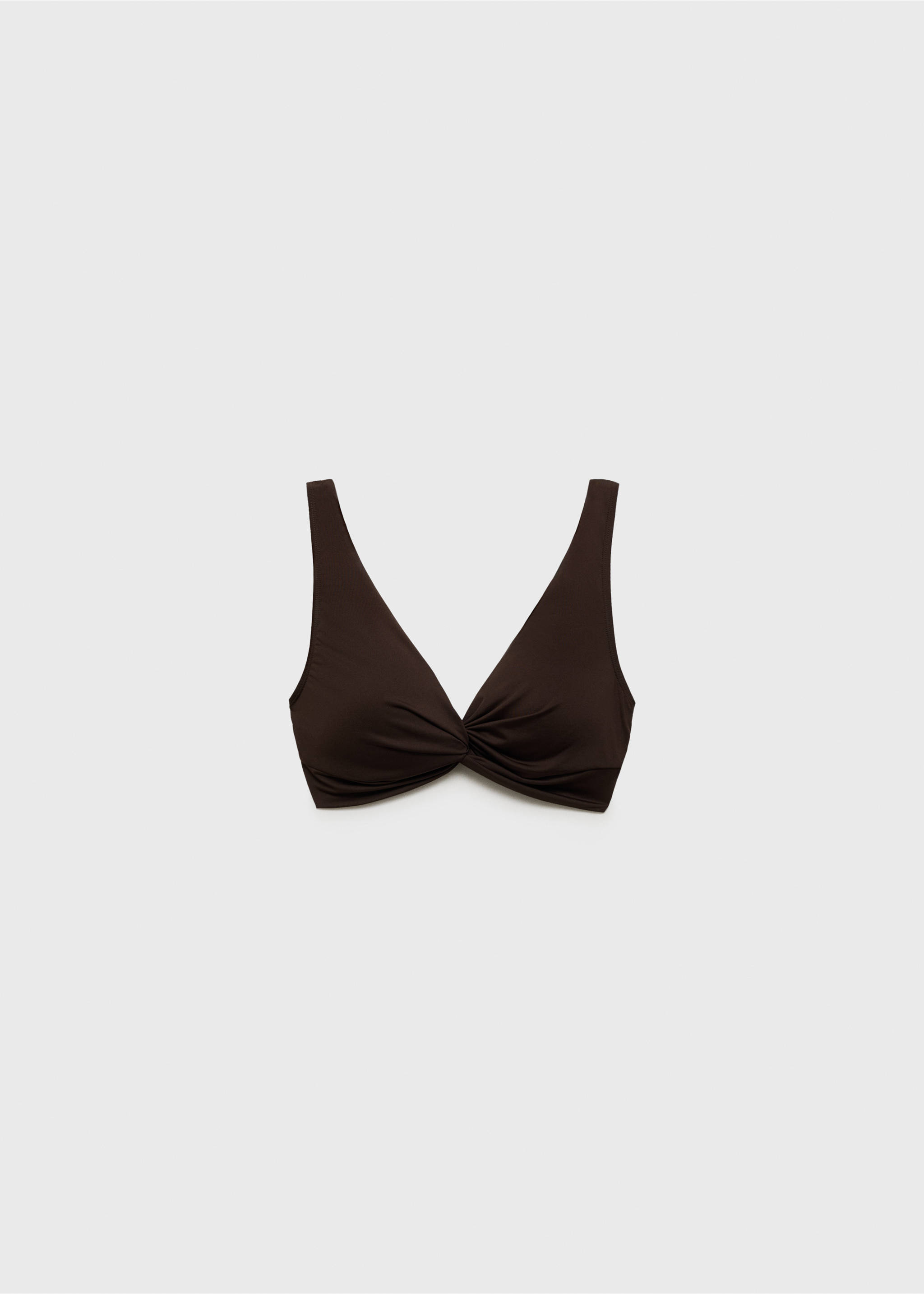 Draped bikini top - Article without model, Chocolate. Ref: 87087675-00.