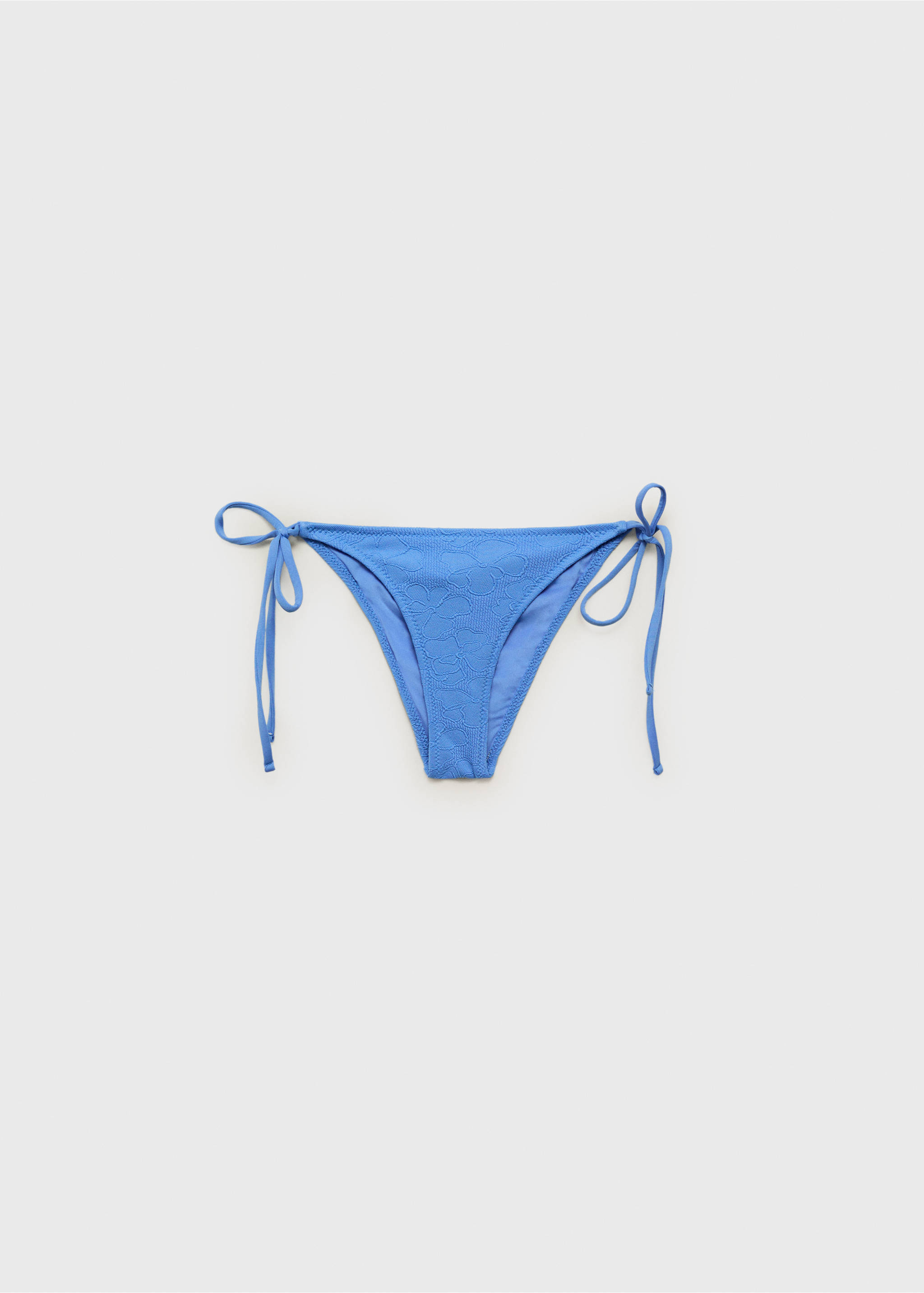Floral-embroidered bikini bottoms - Article without model, Sky Blue. Ref: 87087676-00.