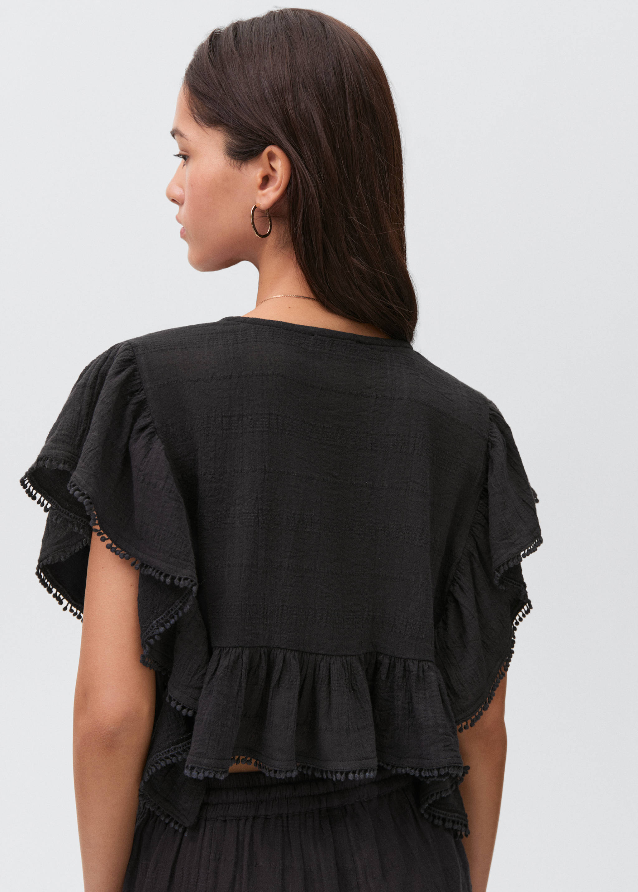 Crop-Bluse mit Rüschen - Rückseite des Artikels