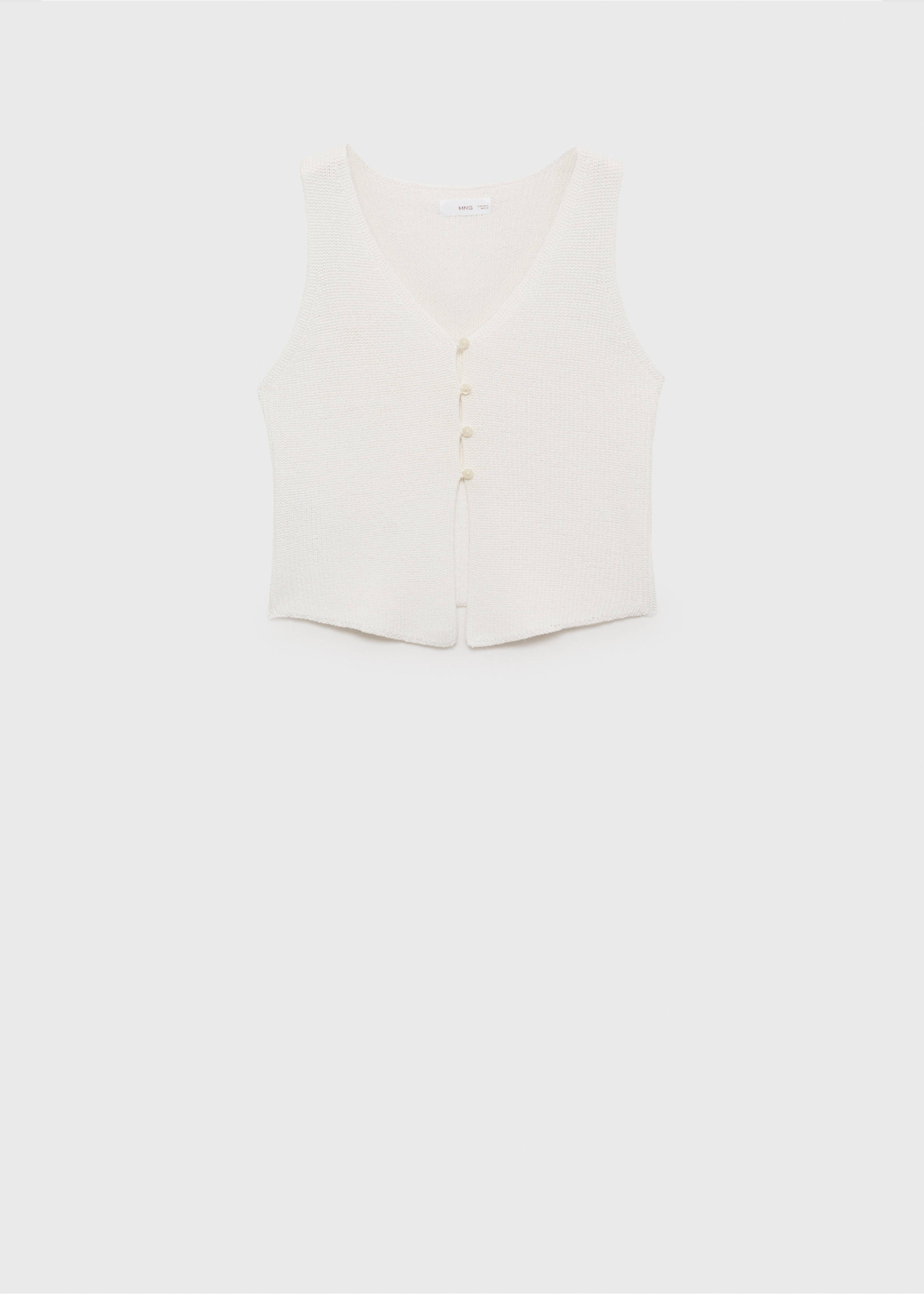 Top dzianinowy z guzikami - Artykuł bez modela/modelki, Złamana biel. Ref: 87087686-00.