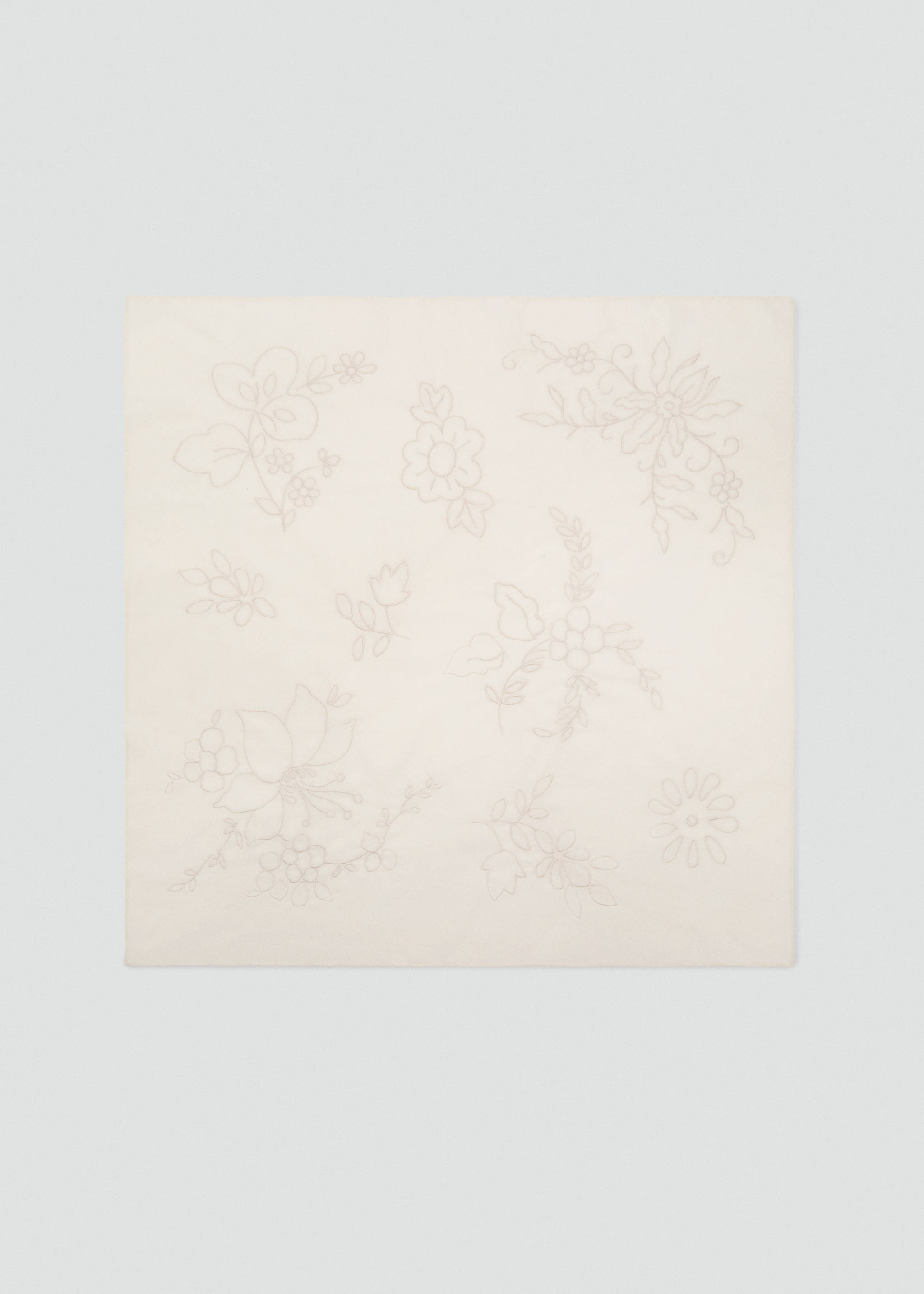 Floral-embroidered cotton handkerchief - Article without model