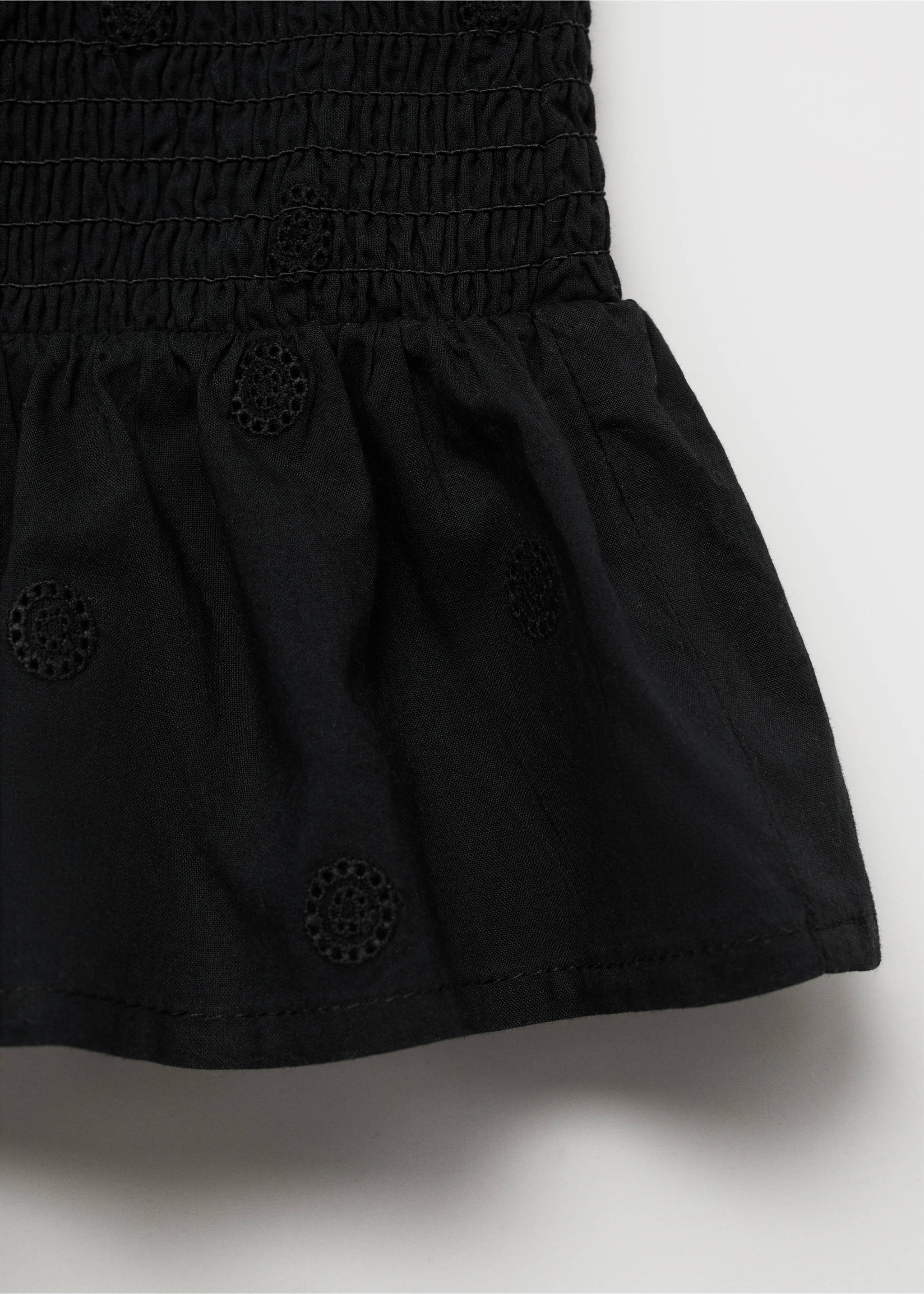 Ruffled gathered mini skirt - Details of the article 8, Black. Ref: 87087692-00.