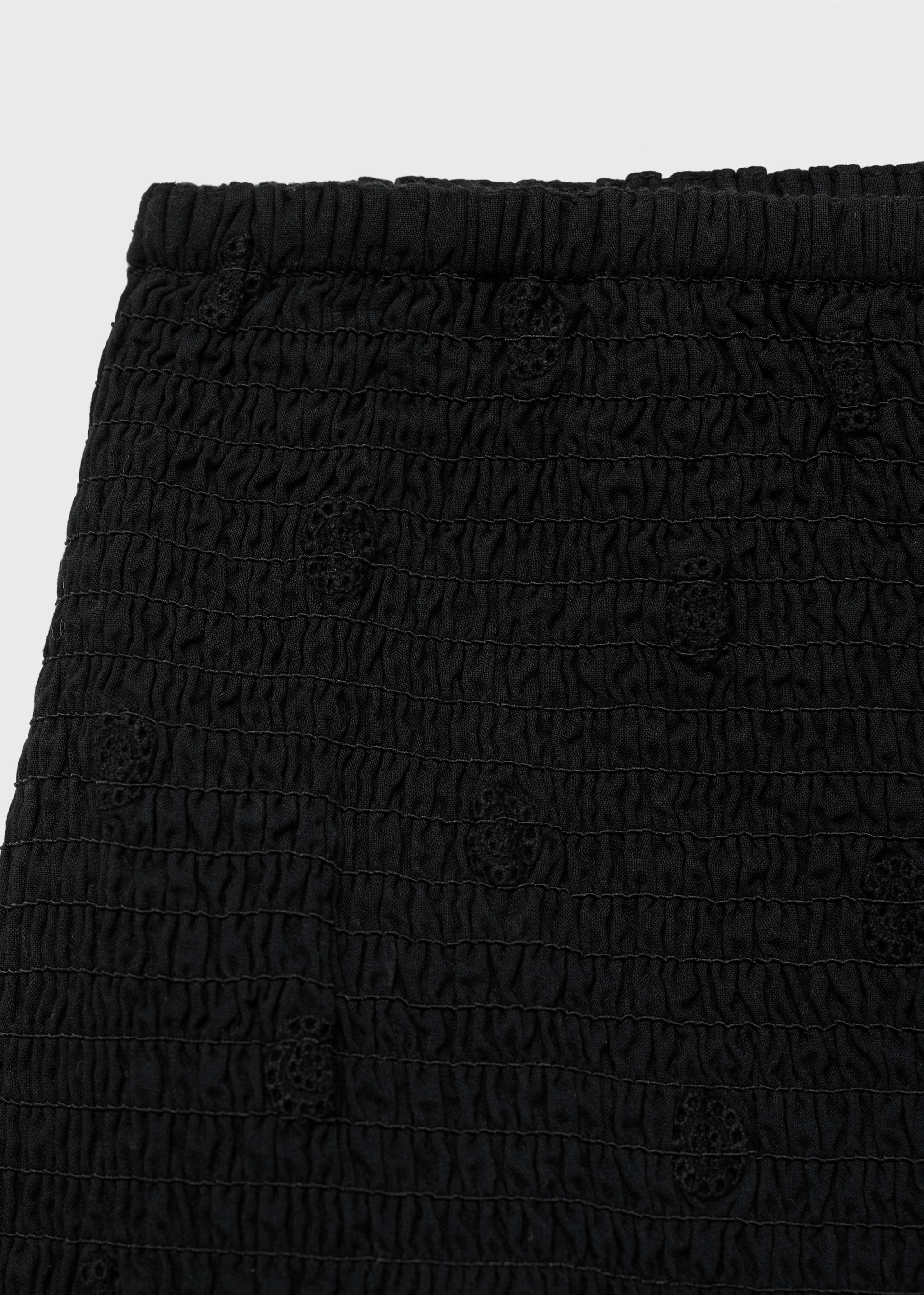 Ruffled gathered mini skirt - Details of the article 0, Black. Ref: 87087692-00.