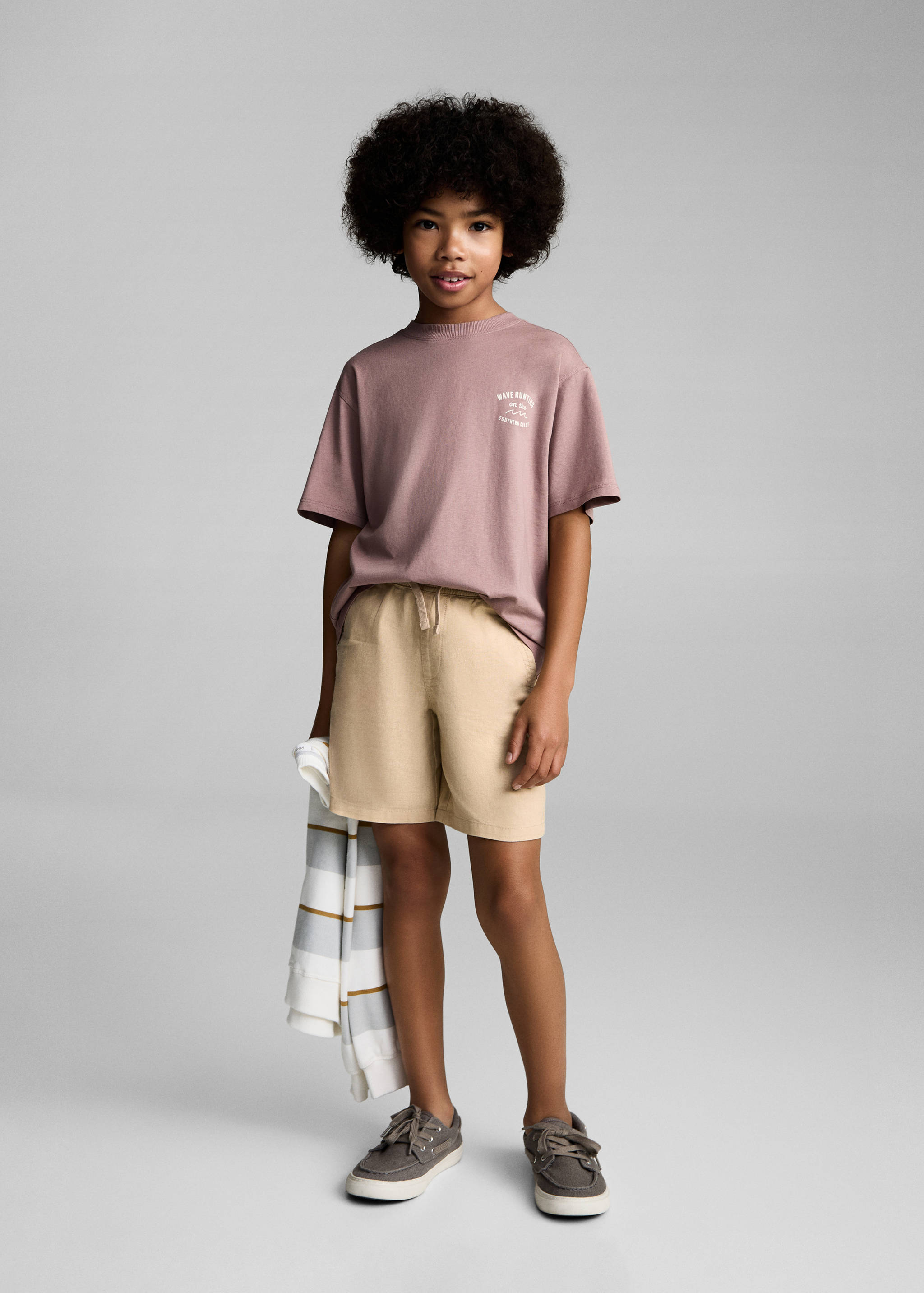 Leinen-Bermudashorts mit Gummibund - Allgemeine Ansicht