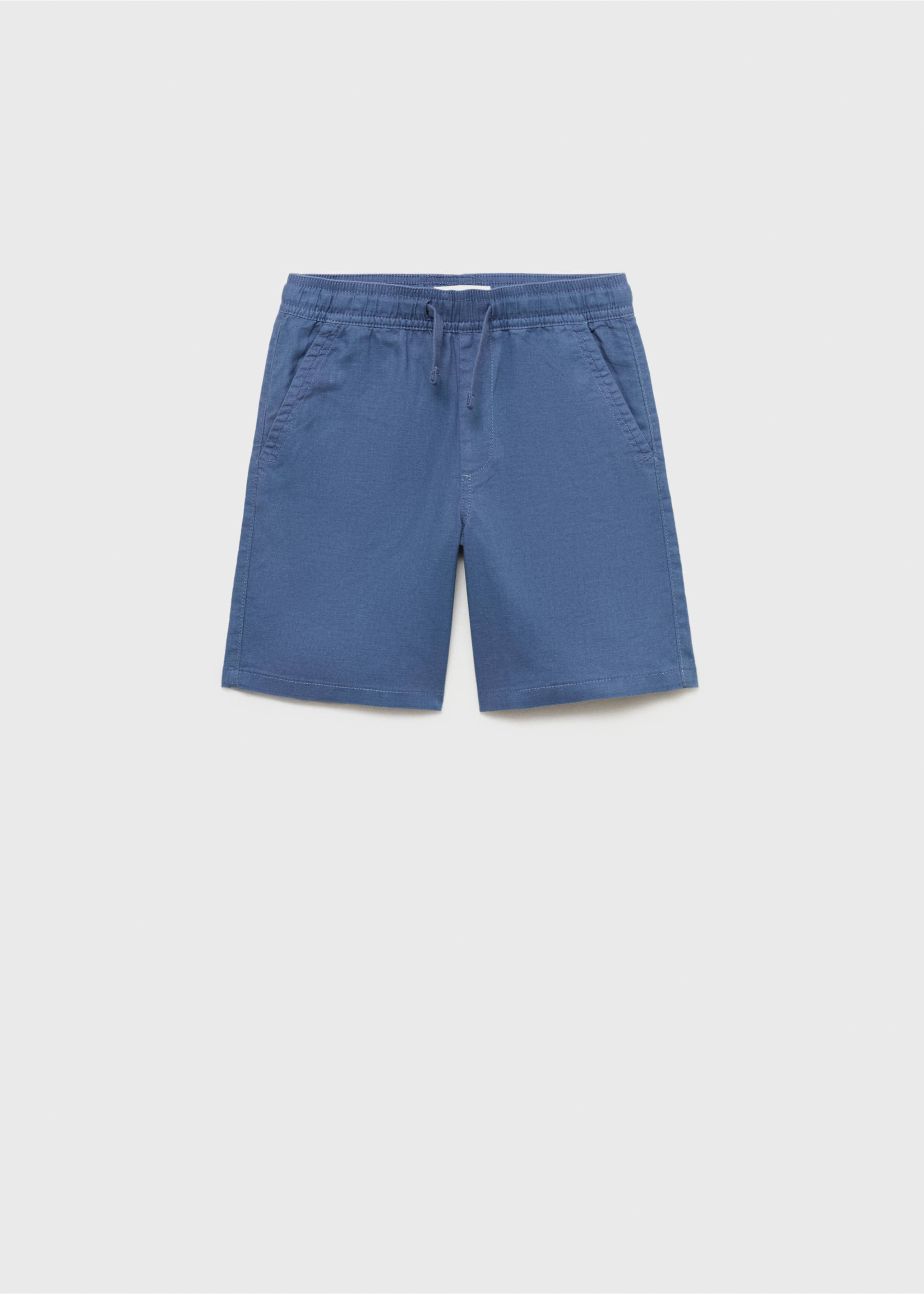 Leinen-Bermudashorts mit Gummibund - Artikel ohne Model, Blau. Ref: 87087694-00.