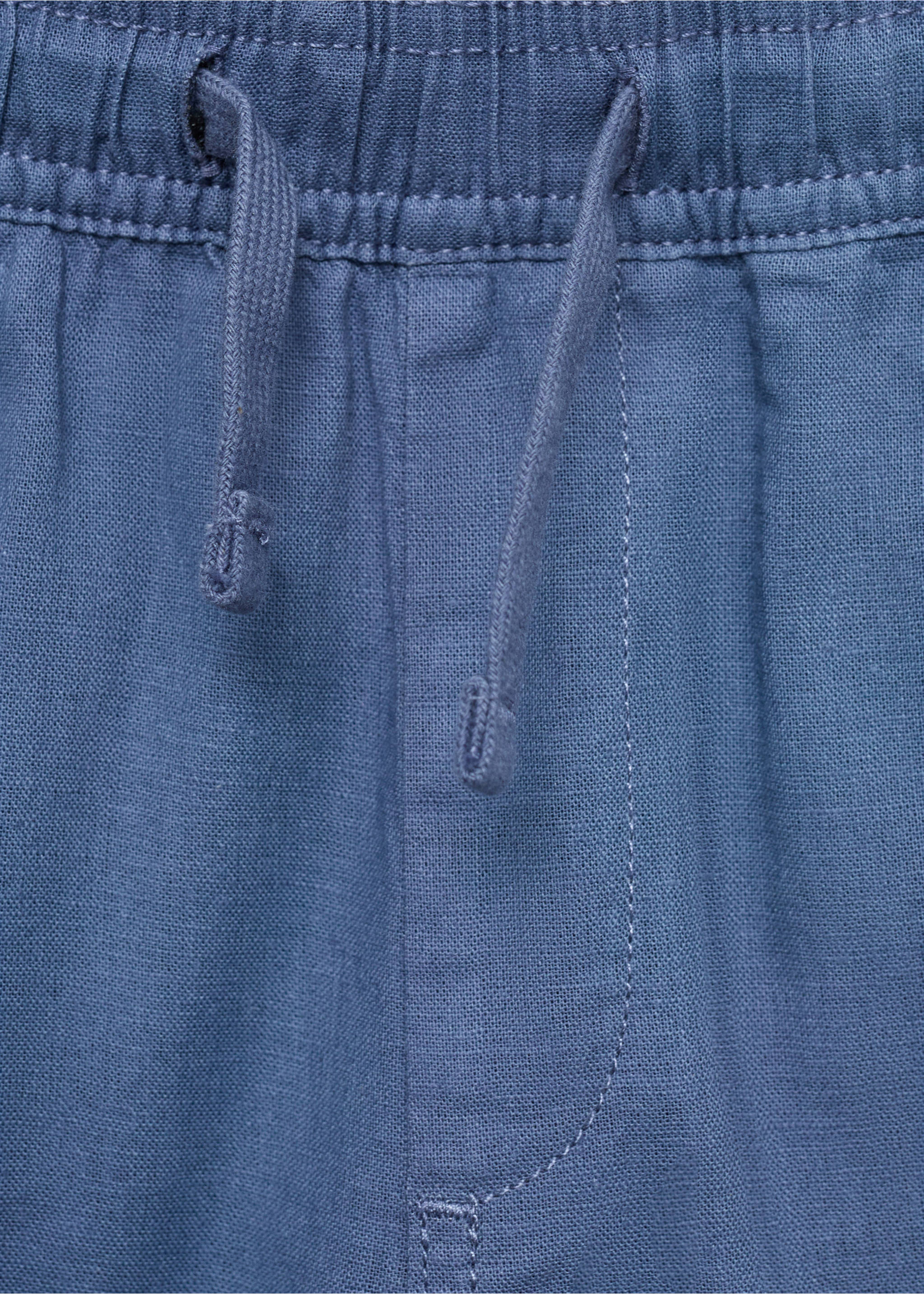 Leinen-Bermudashorts mit Gummibund - Detail des Artikels 8, Blau. Ref: 87087694-00.