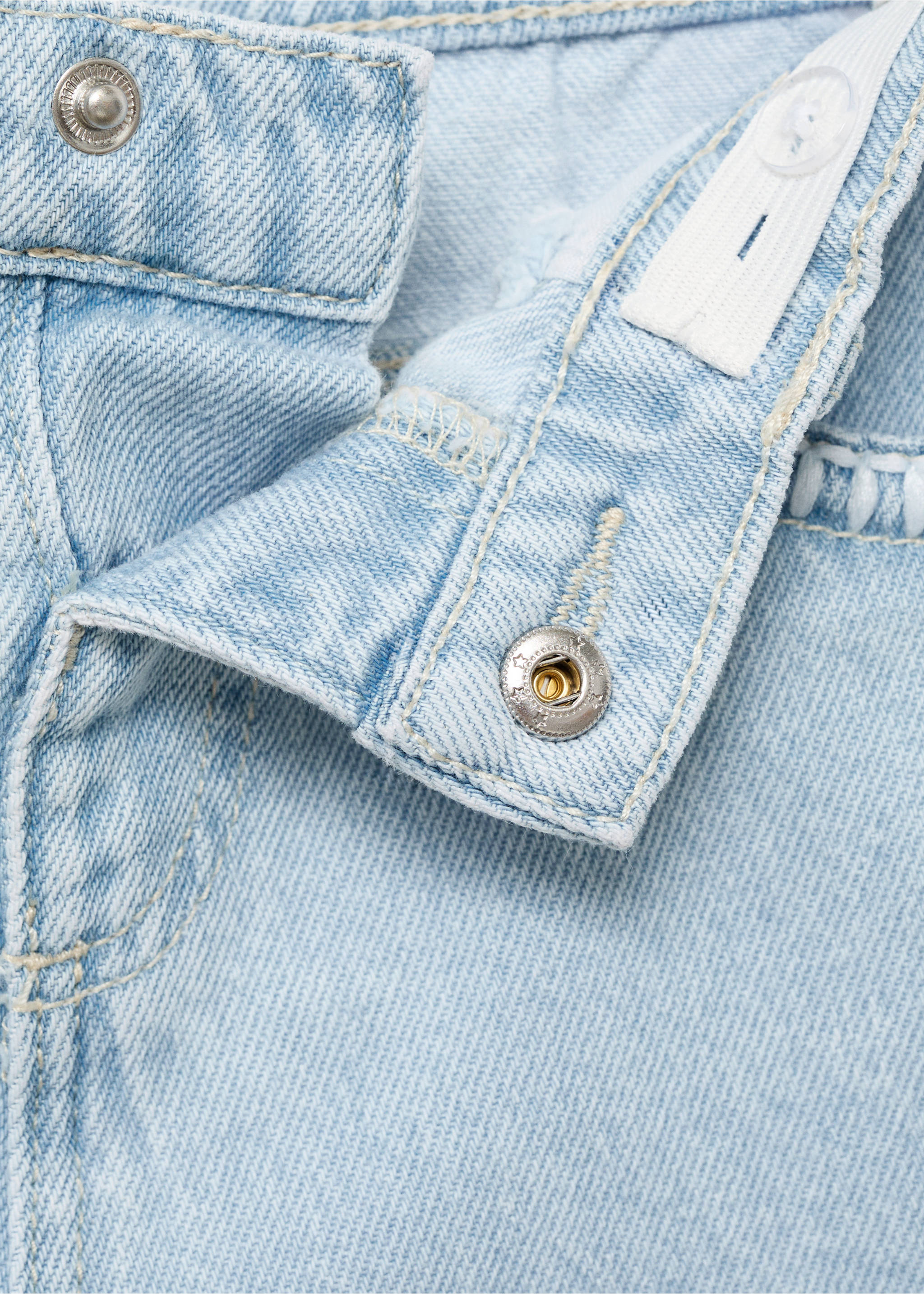 Bestickte Culotte-Jeans - Detail des Artikels 8, Hellblau. Ref: 87087699-00.