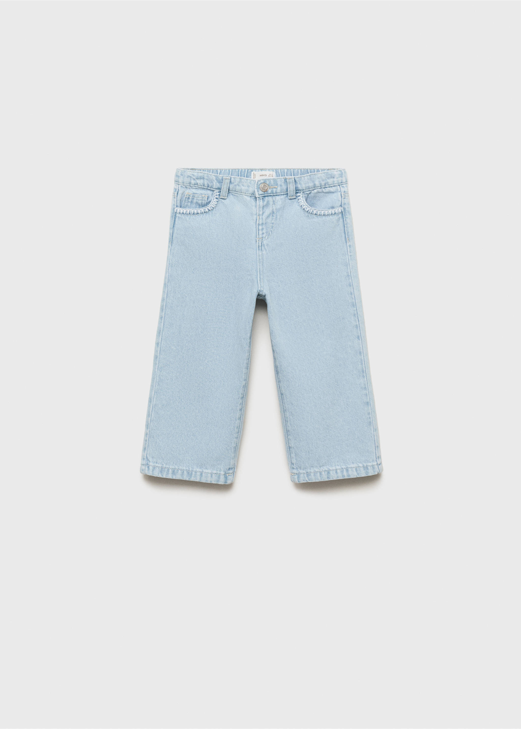 Embroidered culotte jeans - Article without model, Light Blue. Ref: 87087699-00.