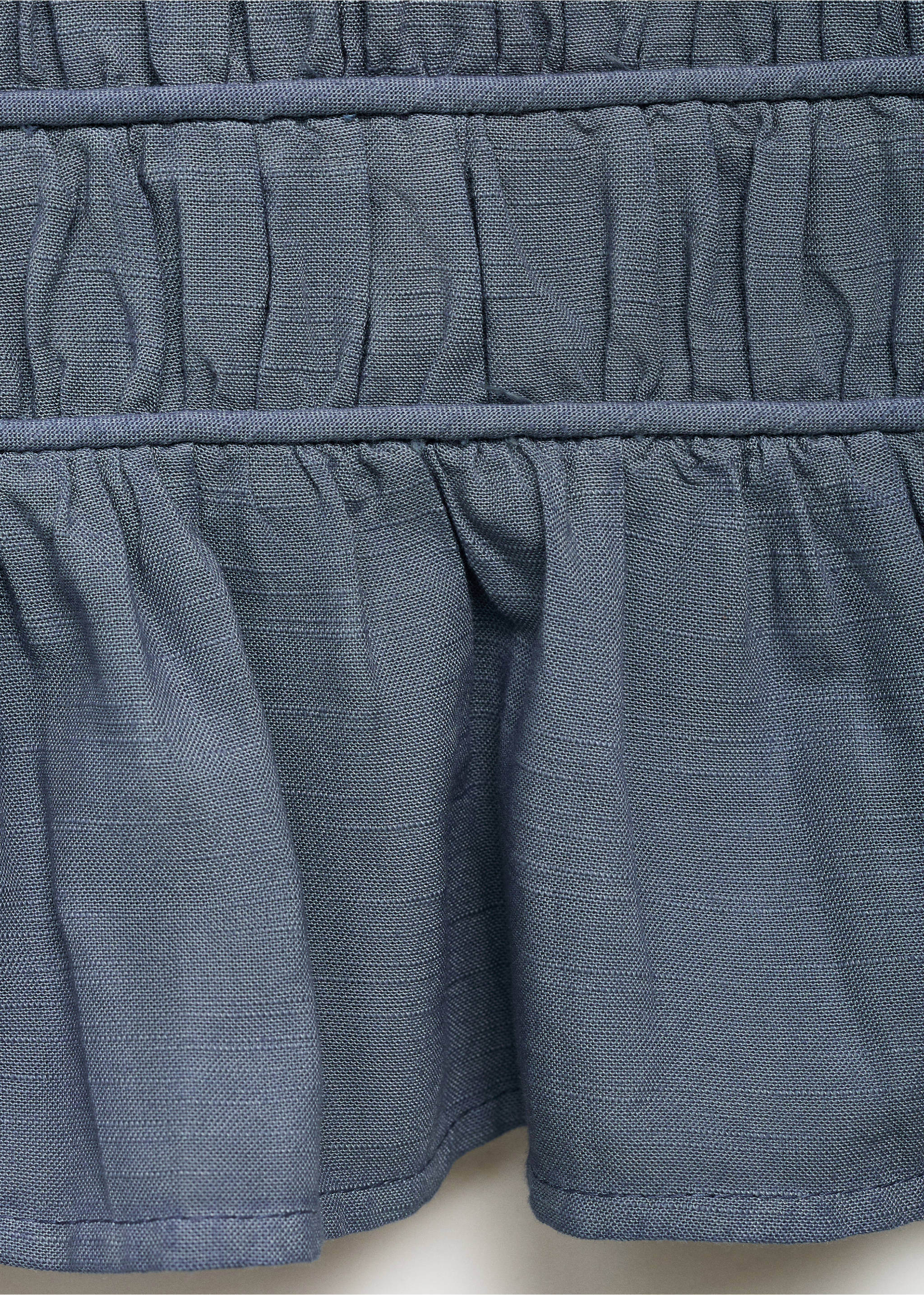 Ruched blouse with ruffles - Details of the article 0, Blue. Ref: 87087700-00.