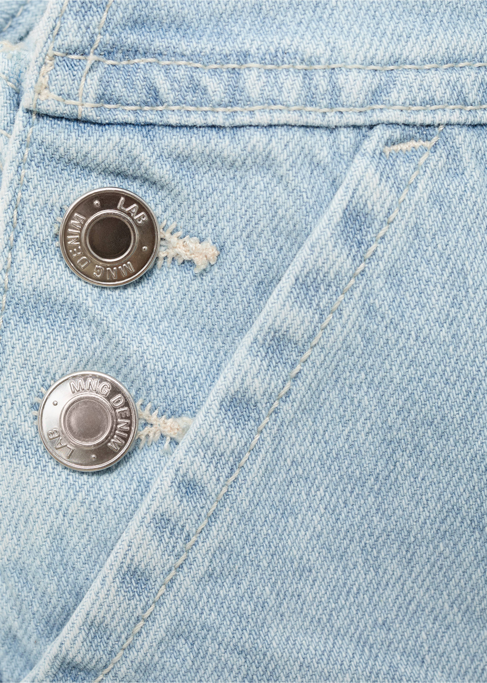 Kurzer Jeans-Latzhose - Detail des Artikels 0, Hellblau. Ref: 87087701-00.