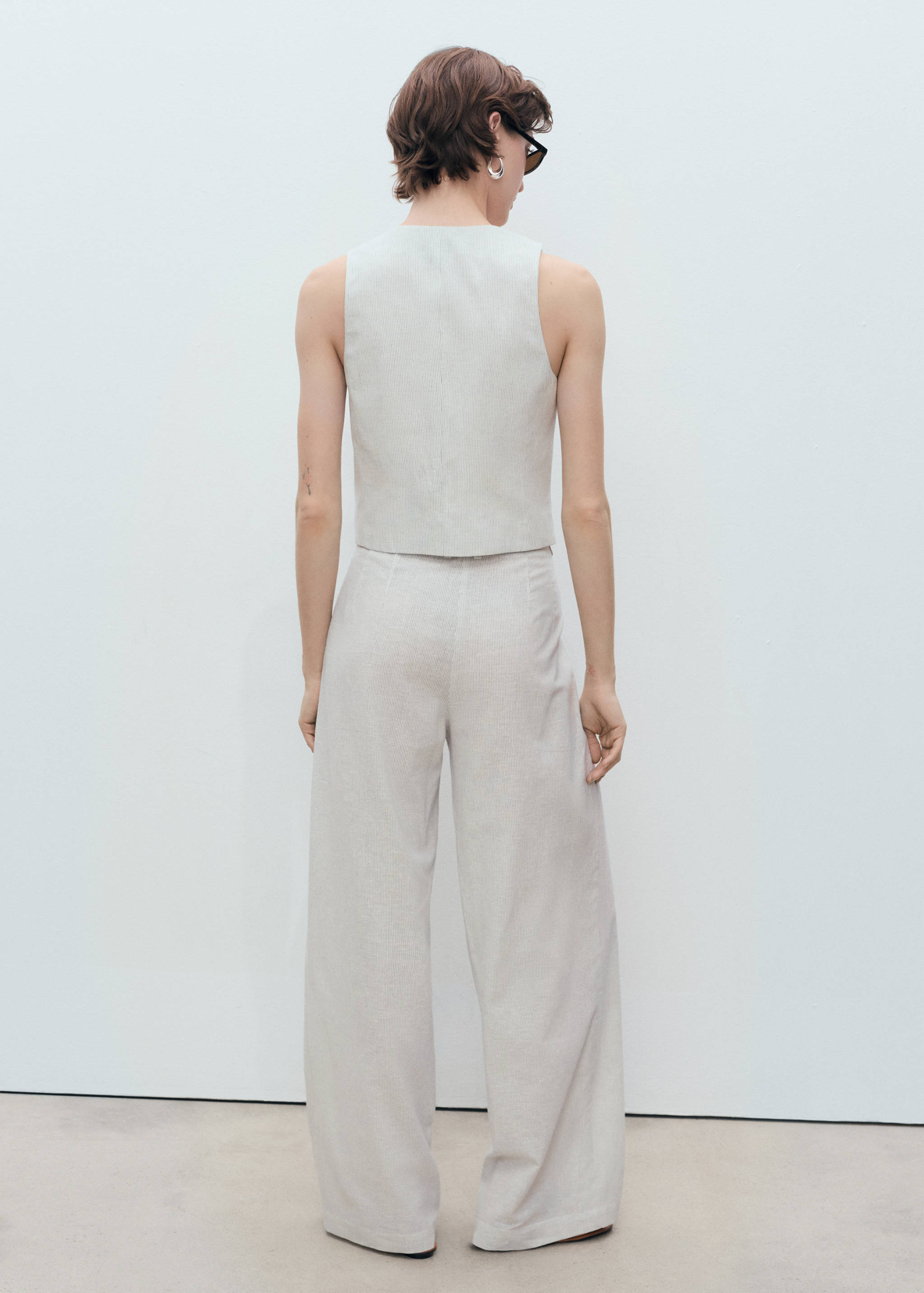 Gilet de costume lin mélangé - Verso de l’article