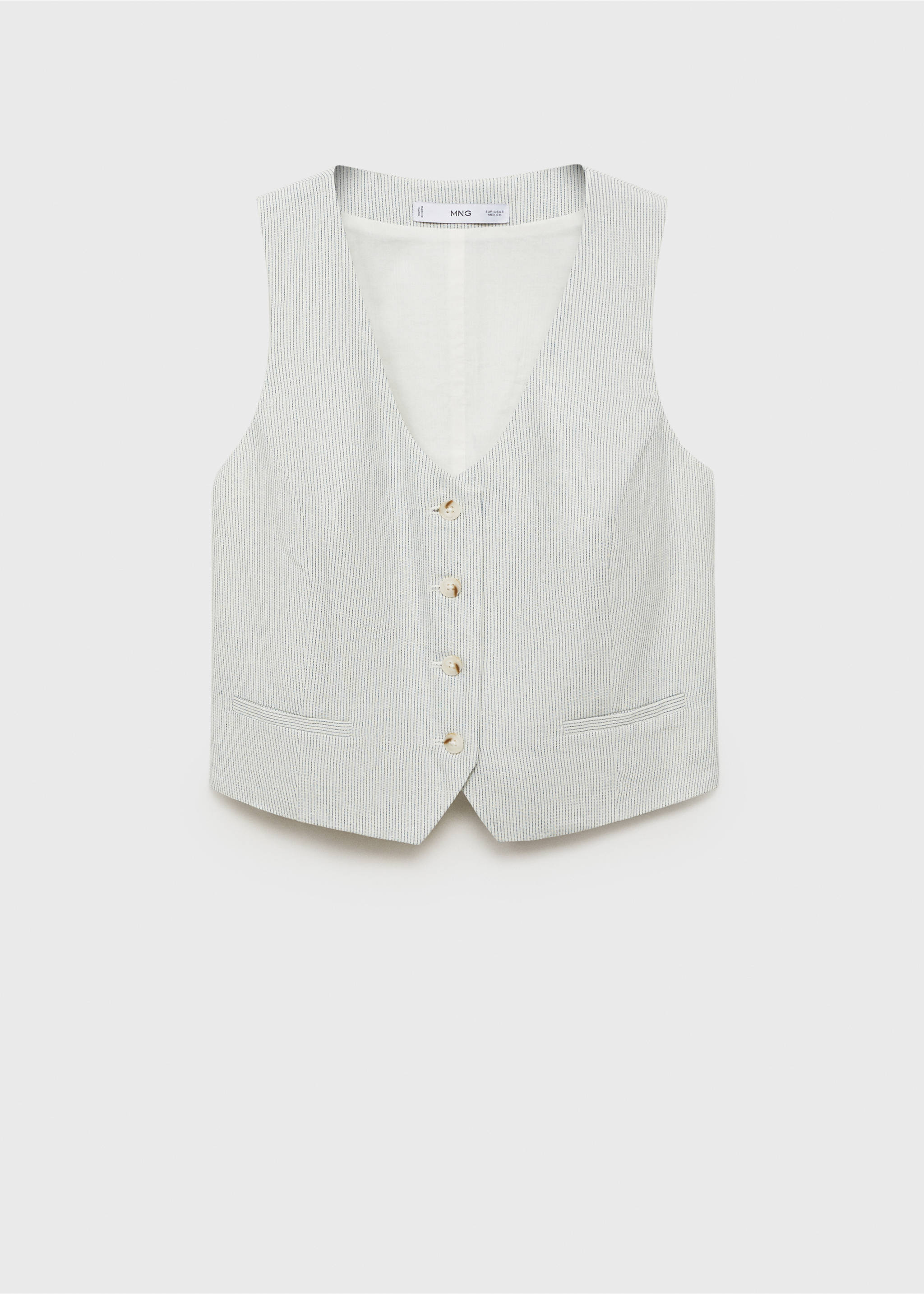 Gilet de costume lin mélangé - Article sans modèle, Écru. Ref: 87087704-00.
