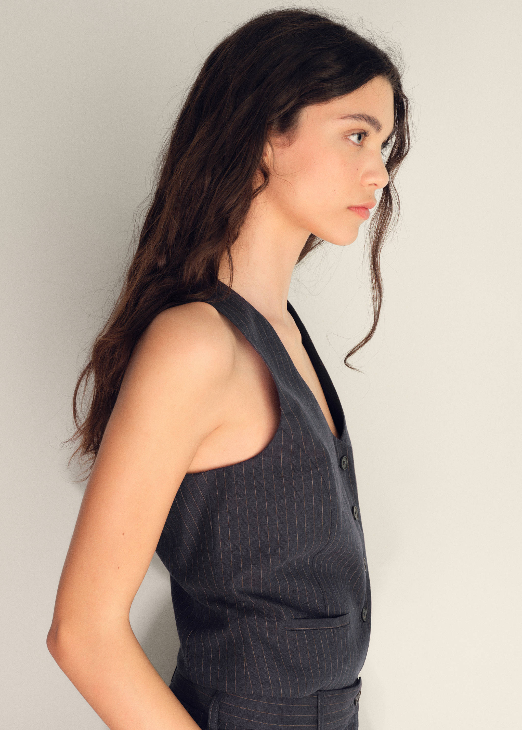Gilet de costume lin mélangé - Détail de l'article 1