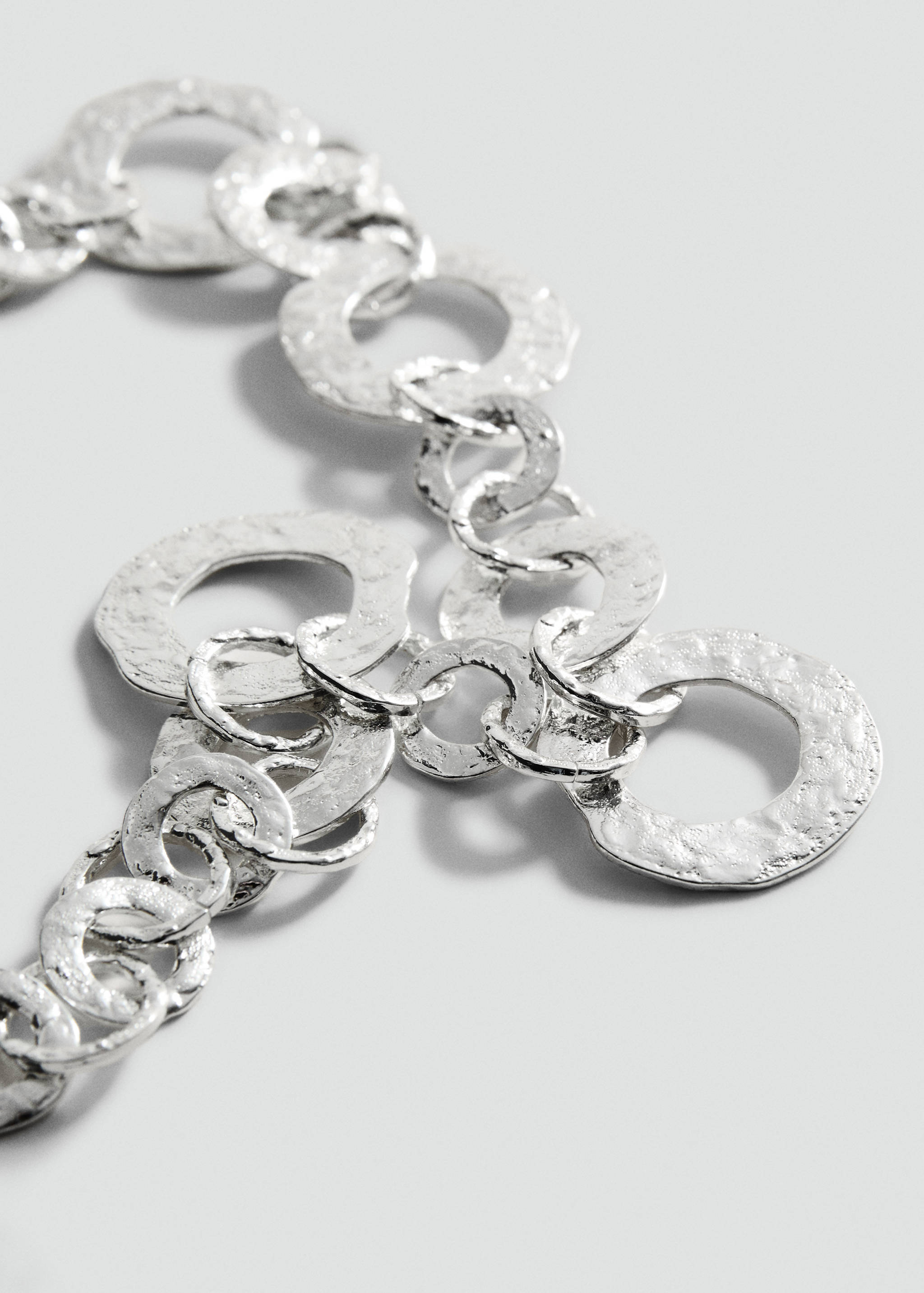 Combined metal-hoop necklace - Medium plane