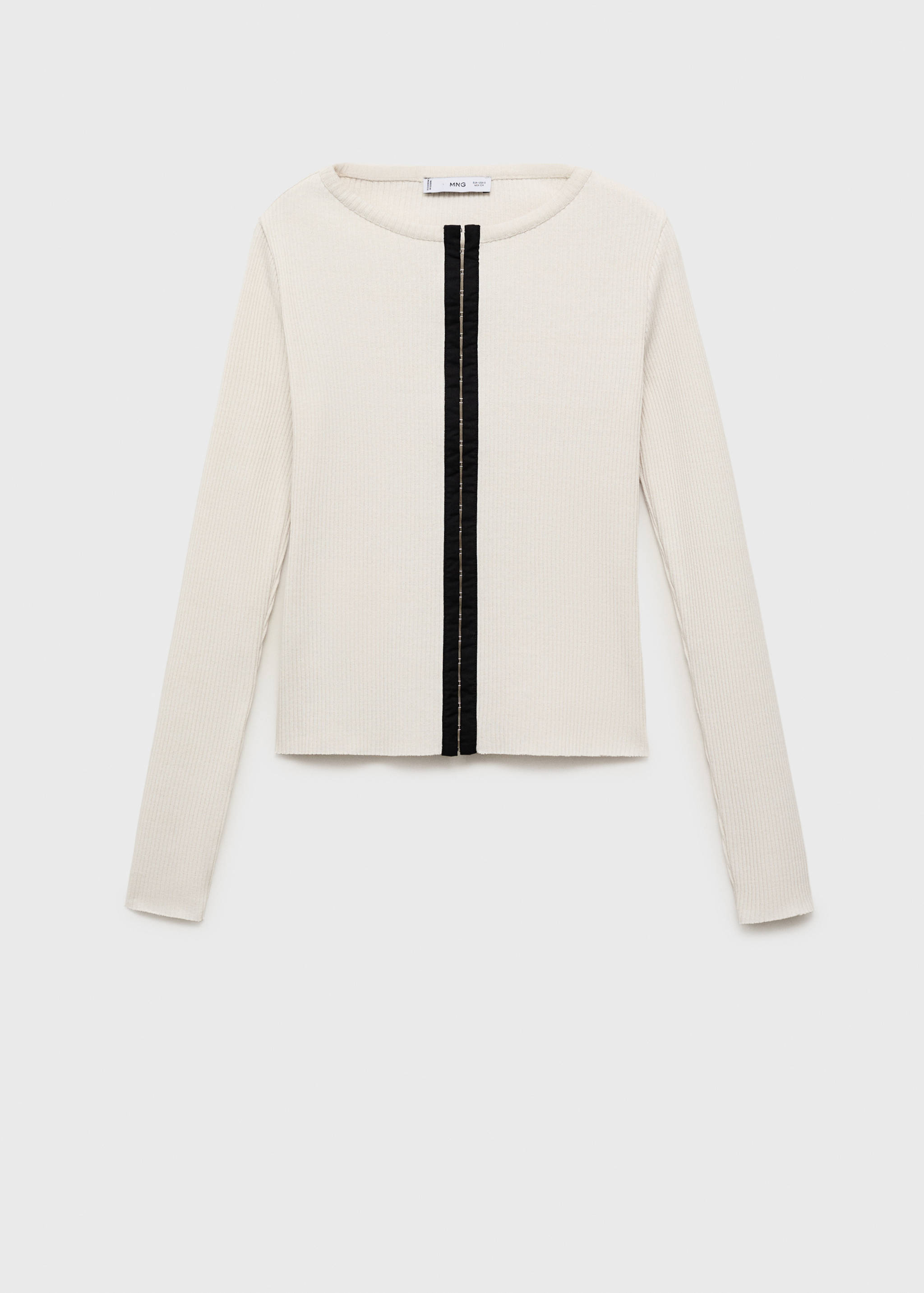 Cotton cardigan with contrasting closure - Article without model
