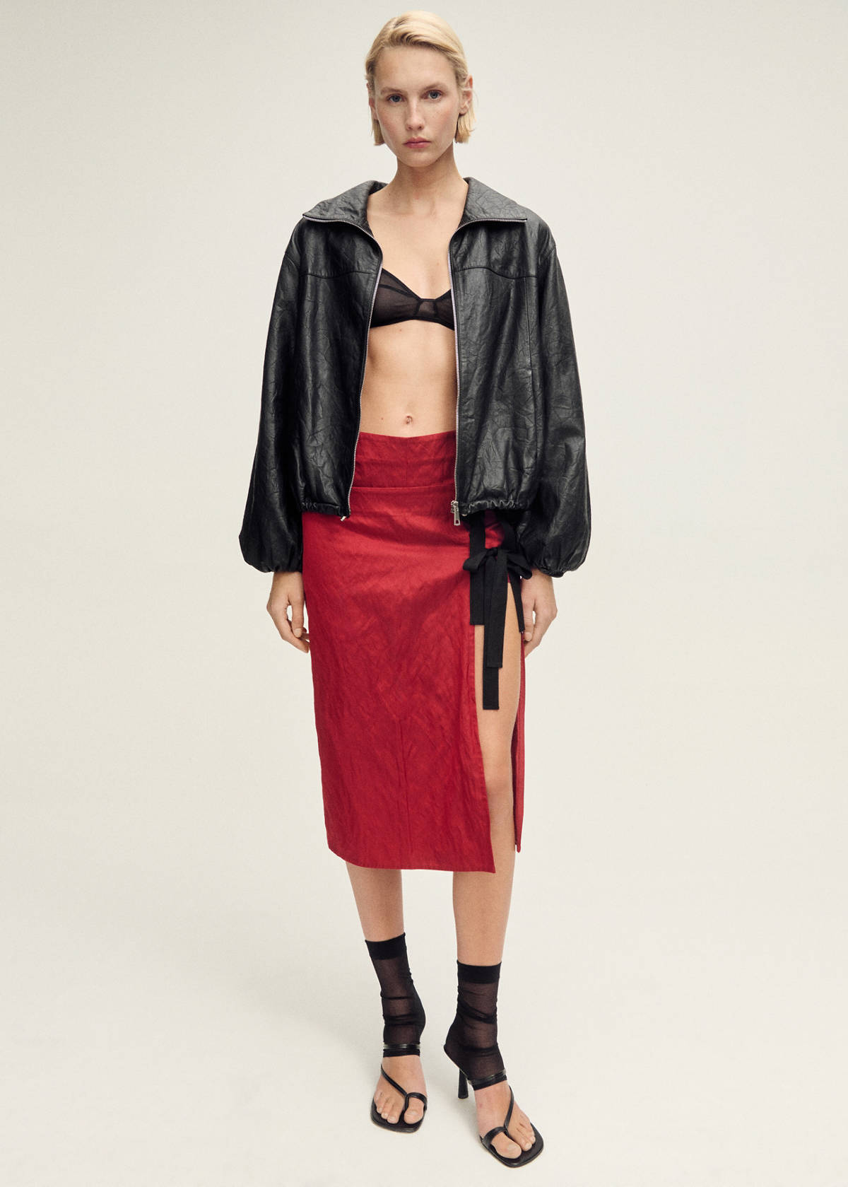 Multi-position textured skirt with bows
