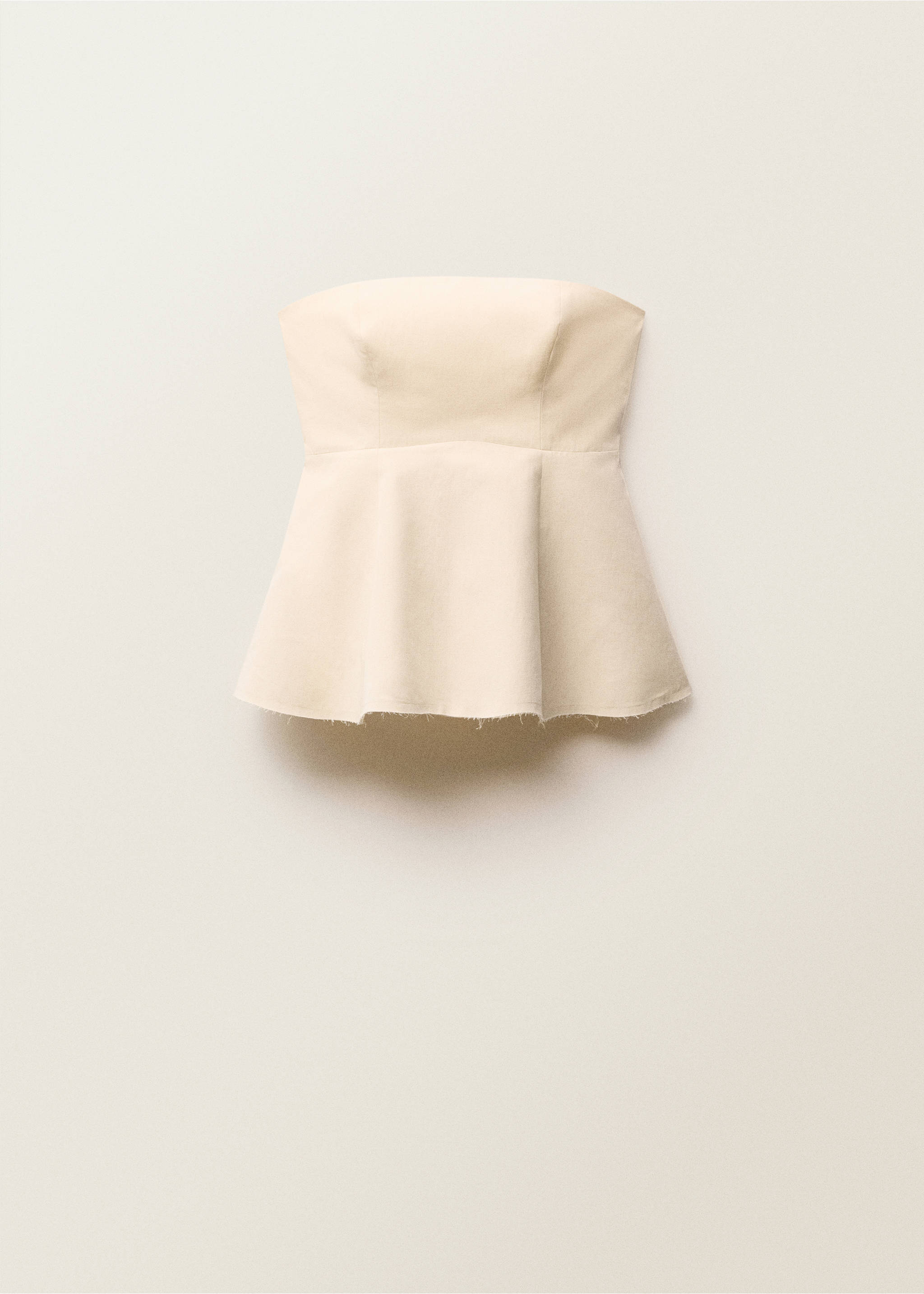 Strapless peplum top - Article without model, Vanilla. Ref: 87087718-00.