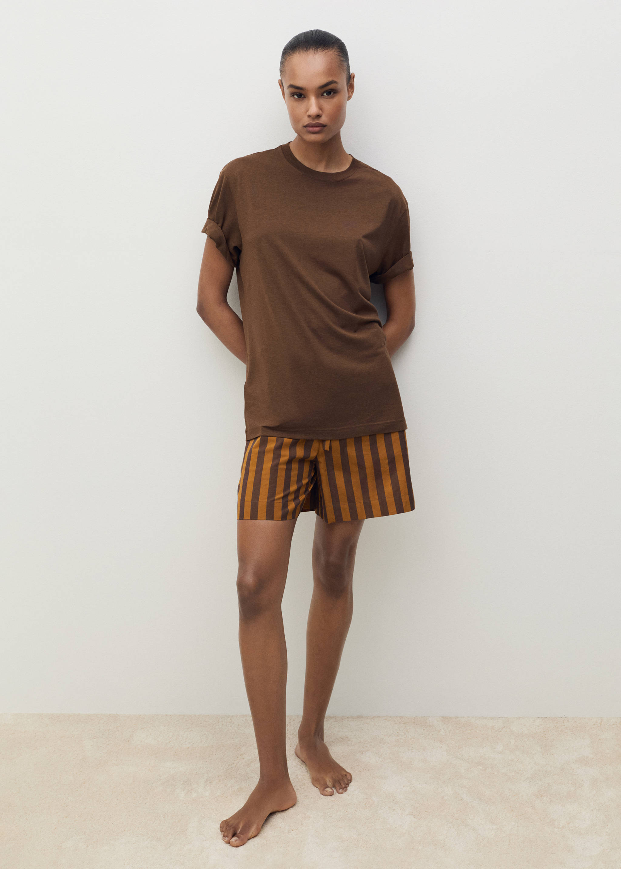 Kurzärmliges T-Shirt aus Lyocell - Allgemeine Ansicht