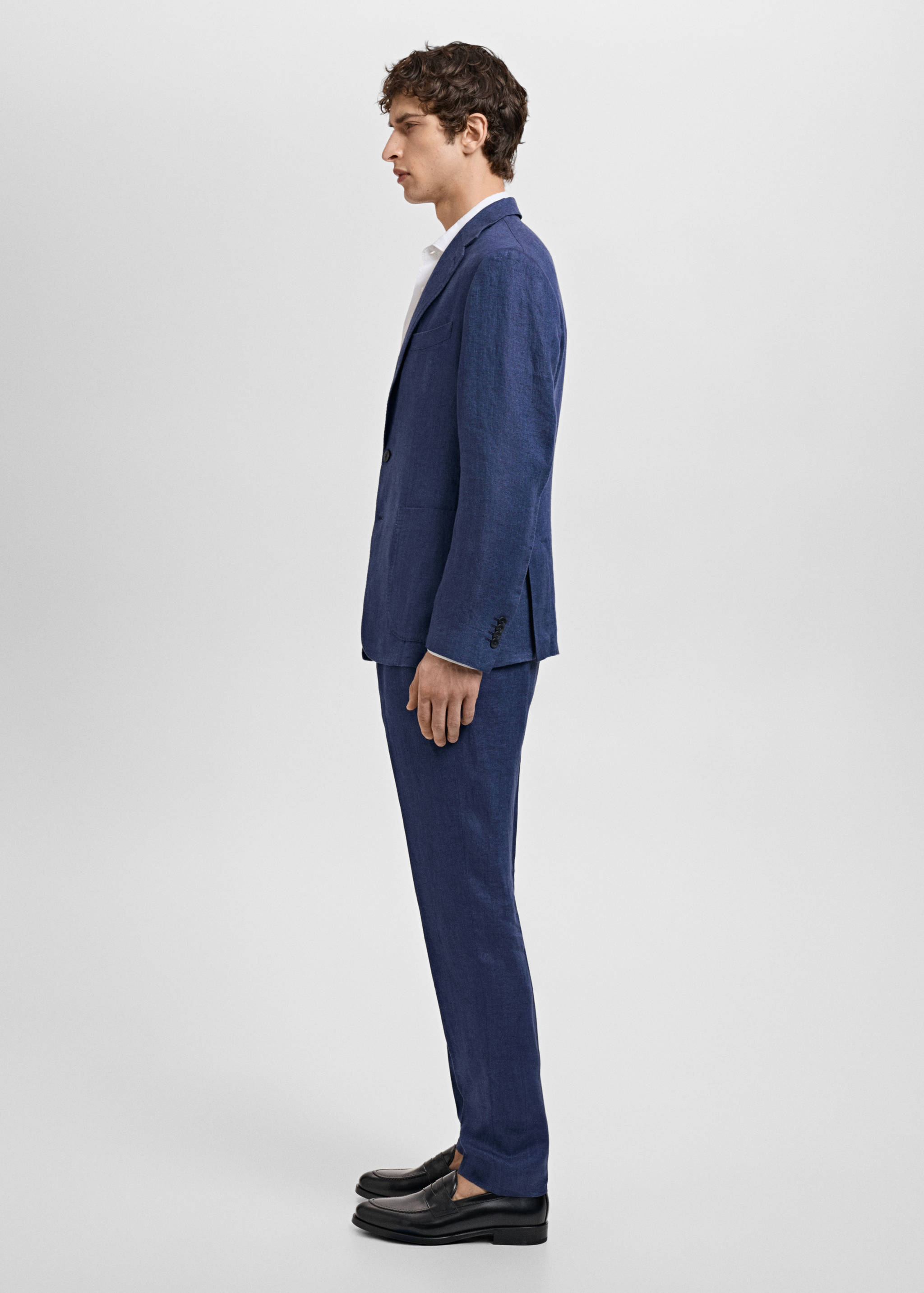 Salerno 100% linen slim fit suit trousers - Details of the article 2