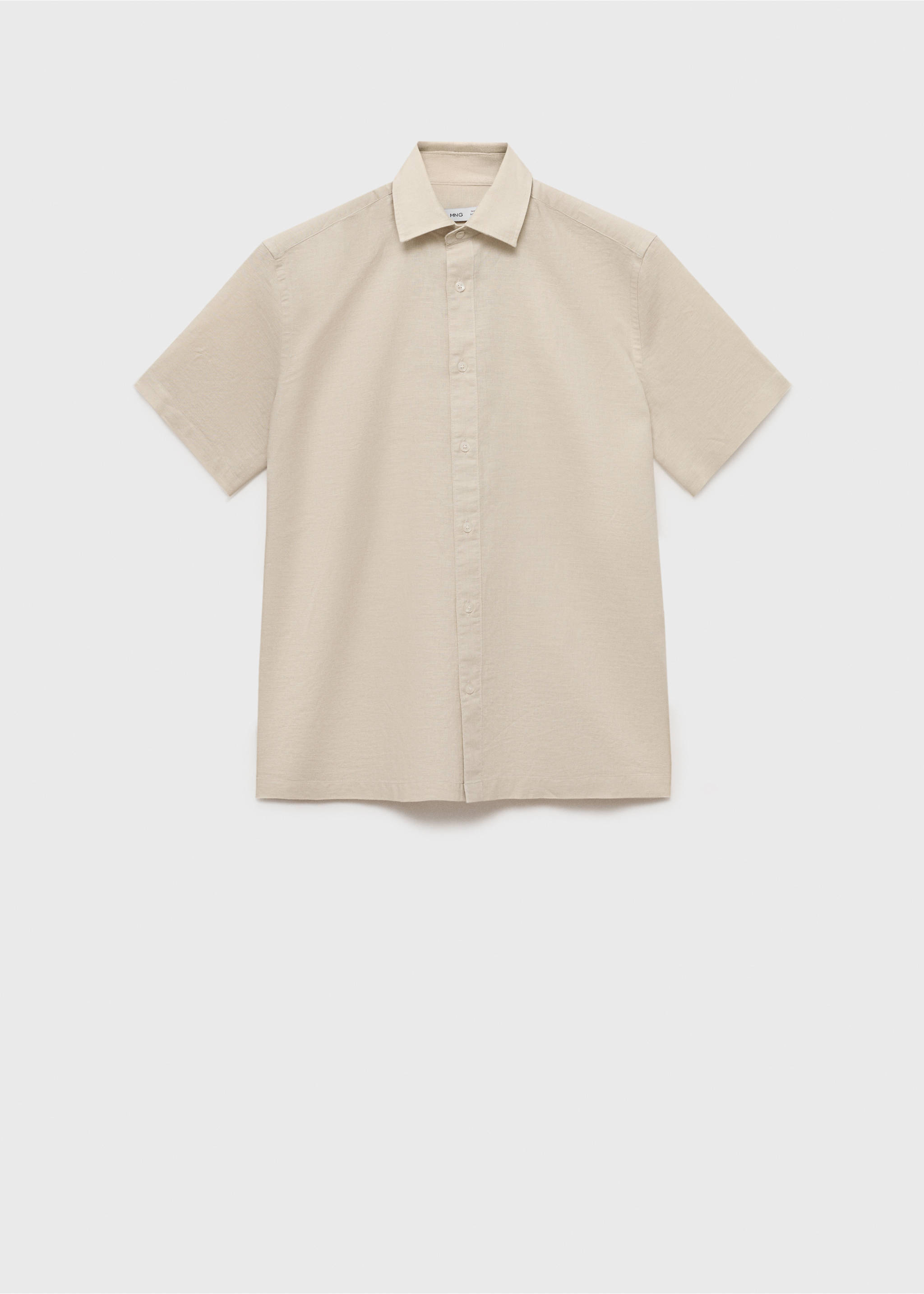 Chemise lin manches courtes - Article sans modèle, Sable. Ref: 87087889-00.